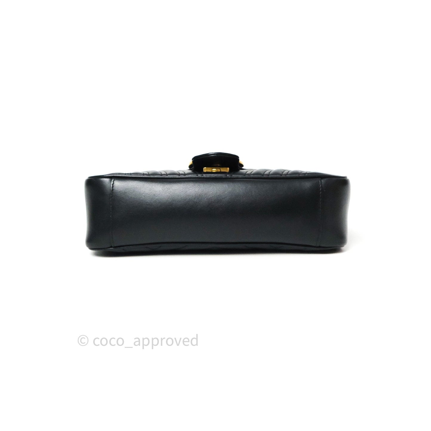 Gucci Small Marmont Black Calfskin Gold Hardware