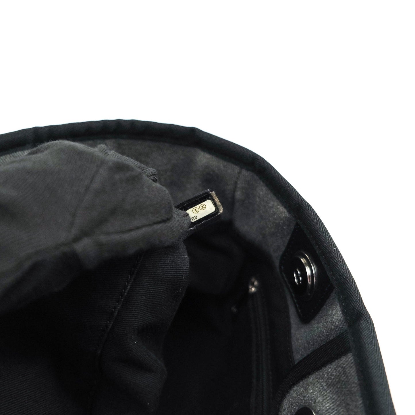 Chanel Denim Deauville Grey/Black With Black Sequins Logo