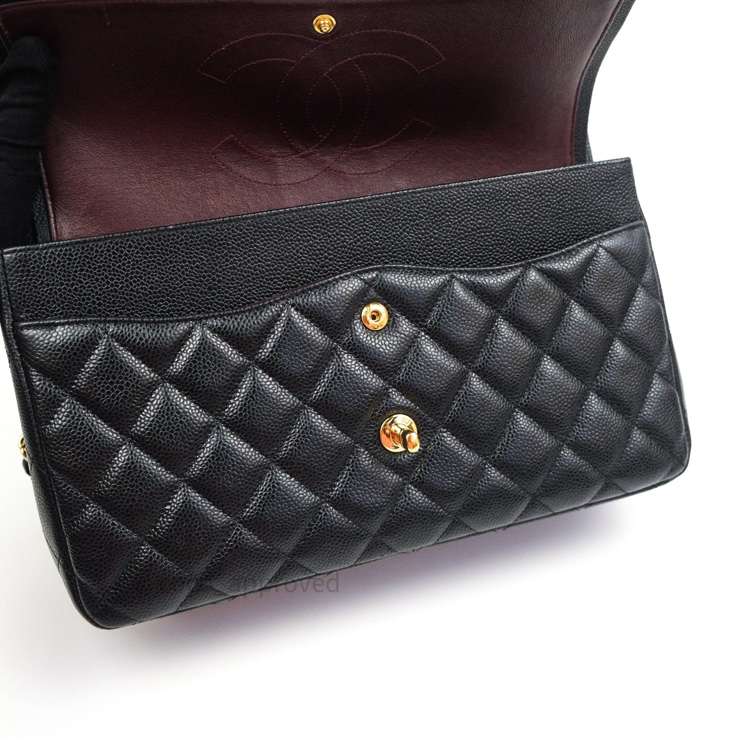 Chanel Classic Jumbo Double Flap Black Caviar Gold Hardware⁣⁣