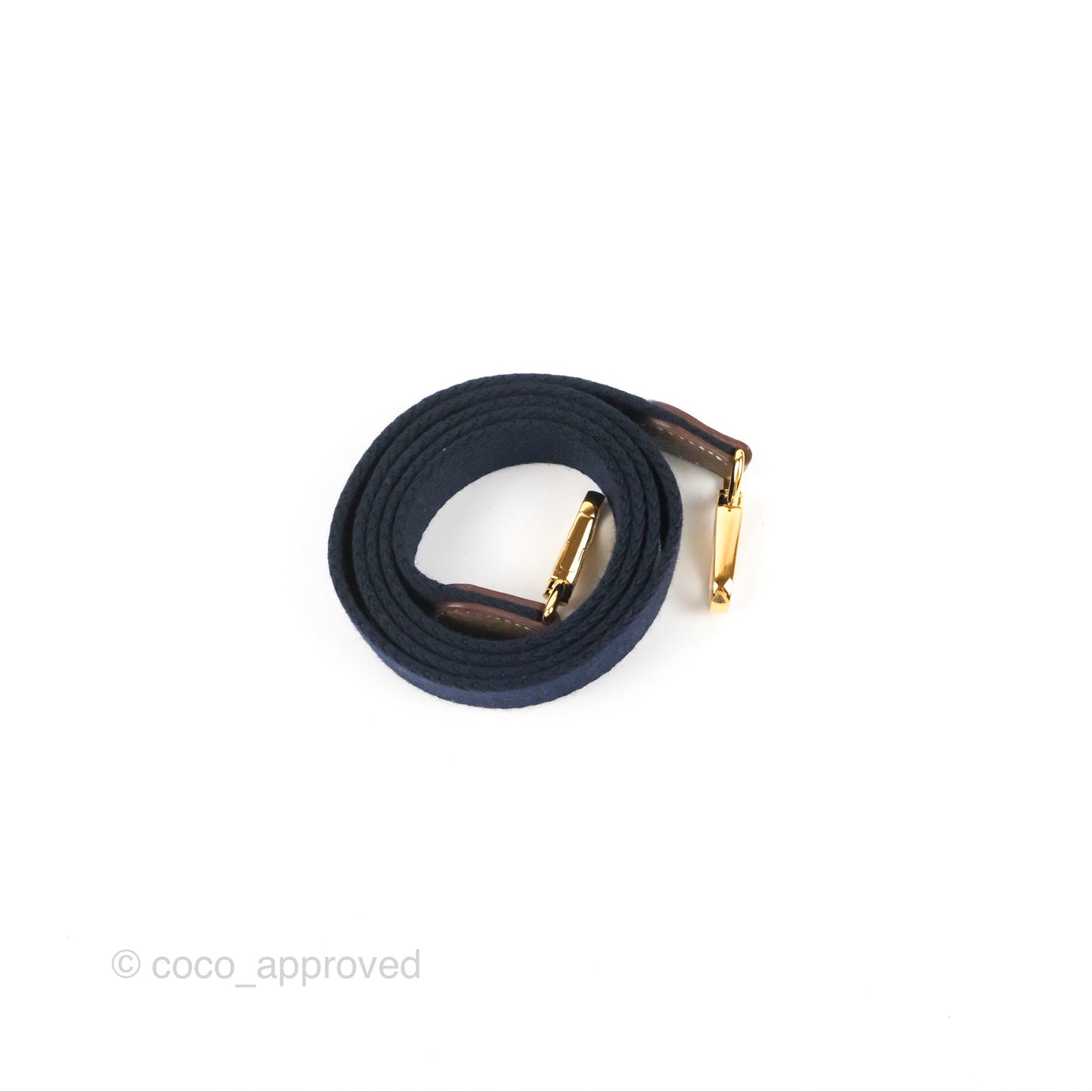 Hermès Mini Evelyne 16 Etoupe Clemence Gold Hardware with Bleu Indigo Strap