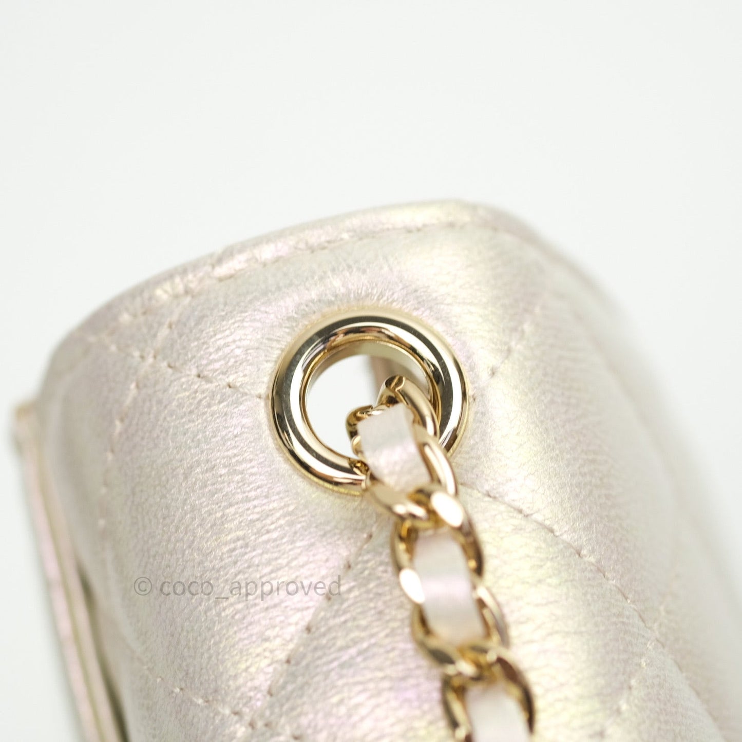 Chanel Classic Ivory Iridescent Gold Hardware Phone Holder