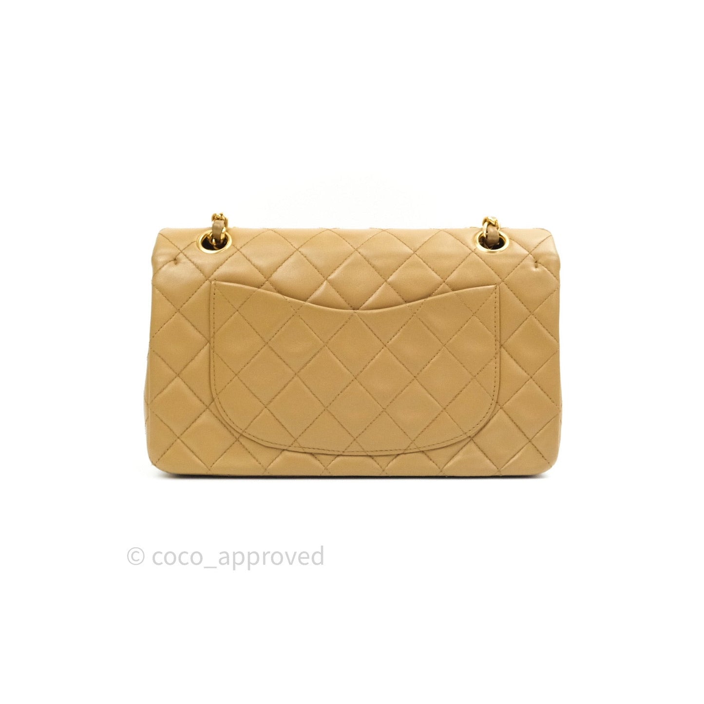 Chanel Classic Vintage Small S/M Flap Beige Lambskin 24K Gold Hardware