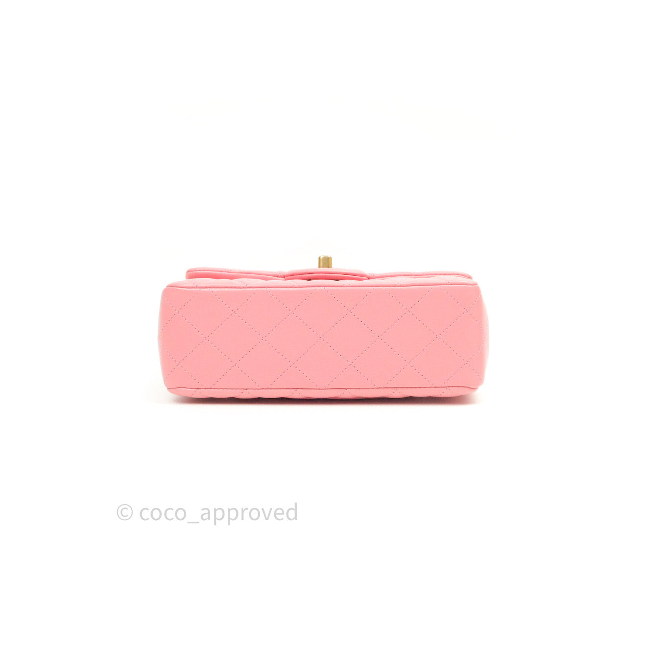 Chanel Quilted Mini Rectangular Pink Lambskin Gold Hardware