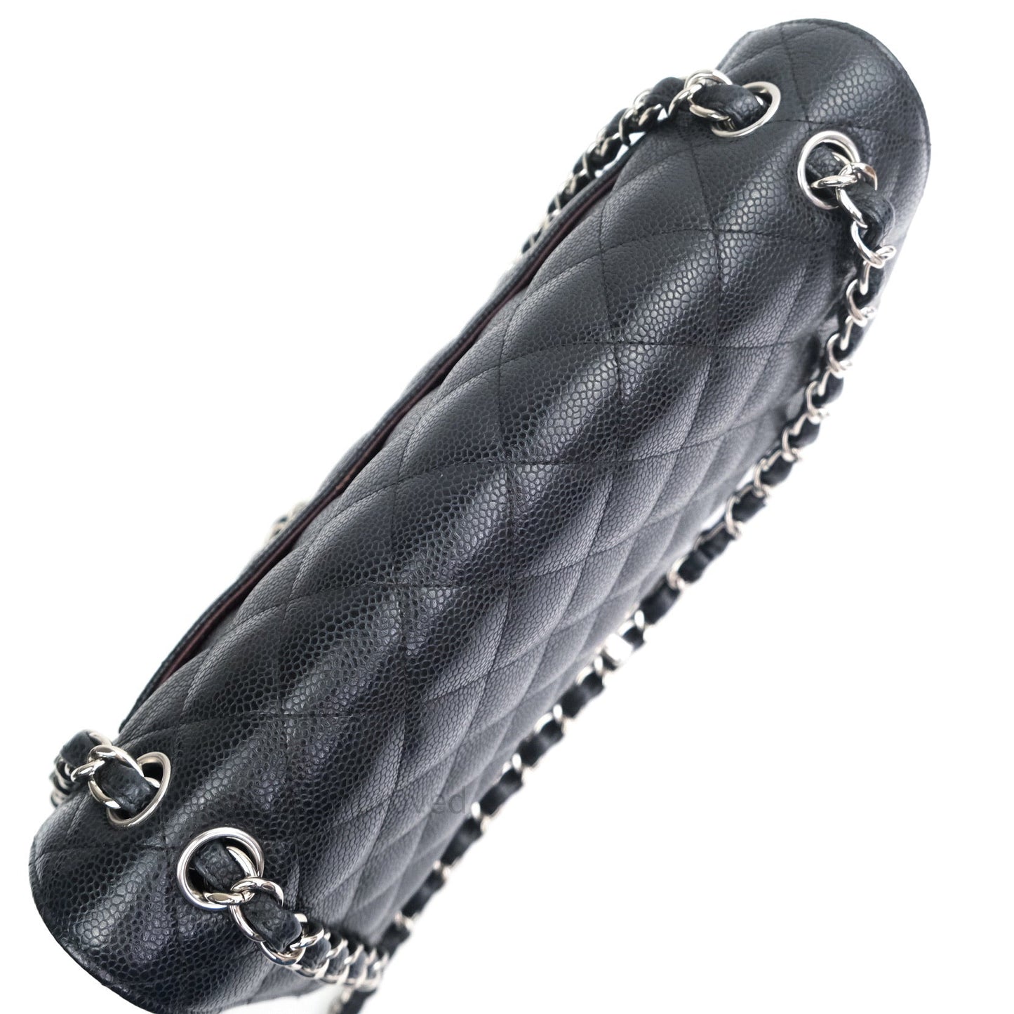 Chanel Caviar Quilted Jumbo Double Flap Black Silver Hardware