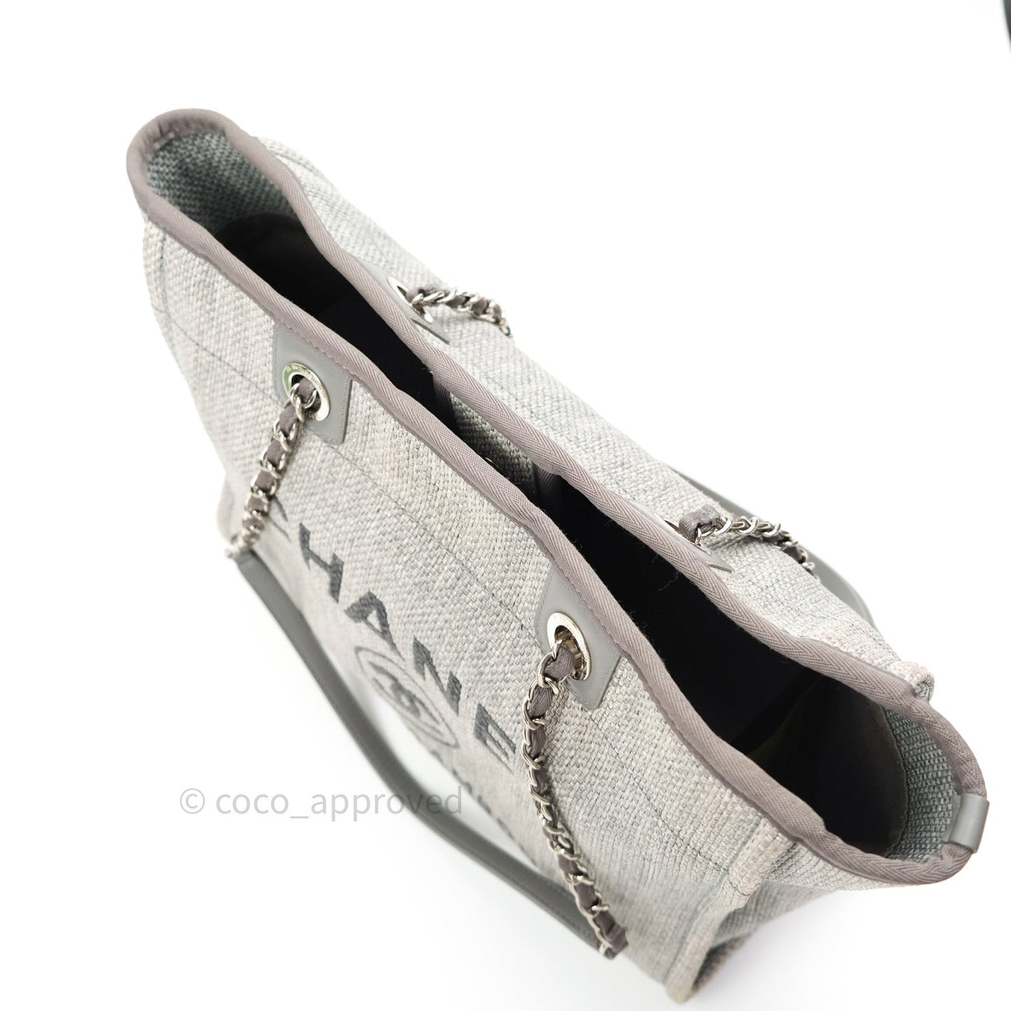 Chanel Canvas Deauville Medium Tote Grey