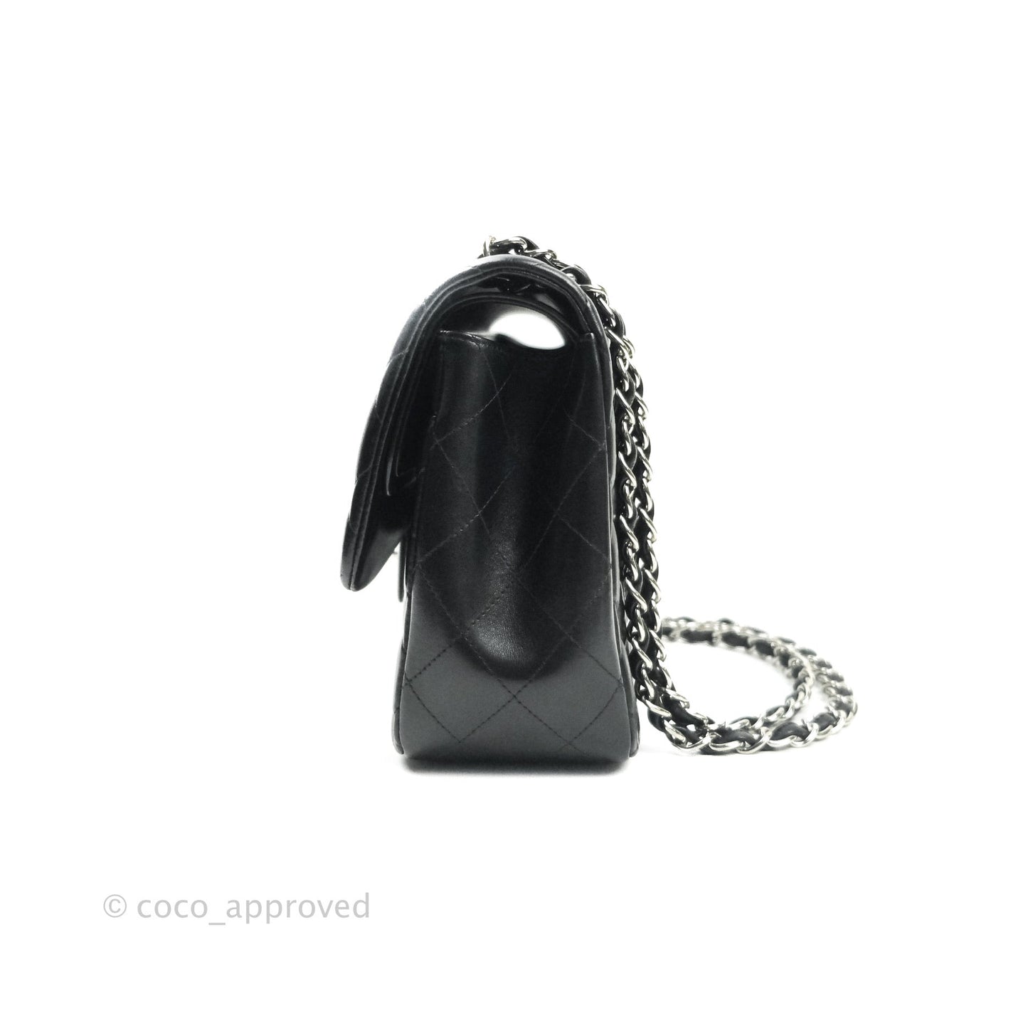 Chanel Jumbo Double Flap Bag Black Lambskin Silver Hardware⁣⁣