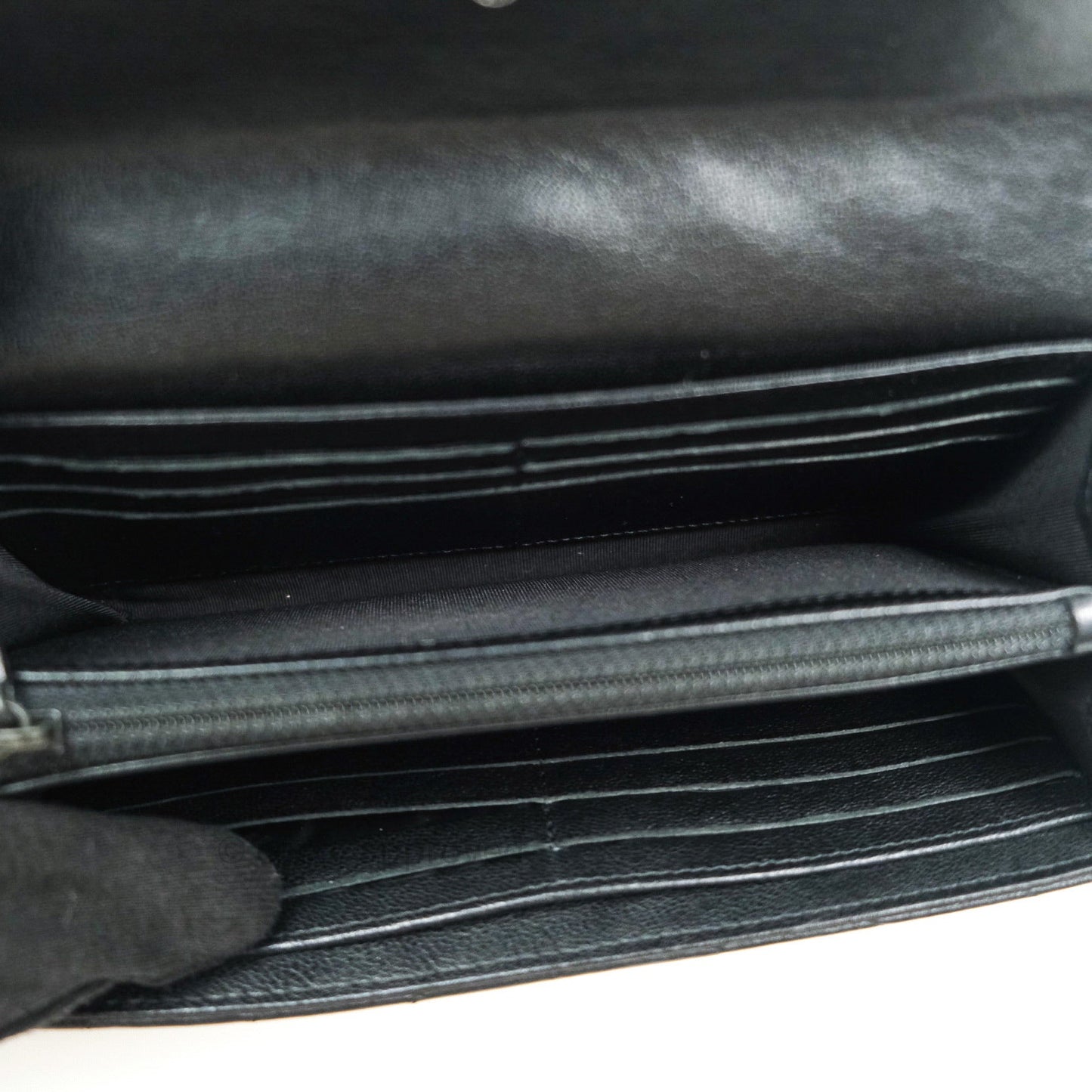 Chanel Chevron Sheepskin Reissue Large Flap Wallet So Black
