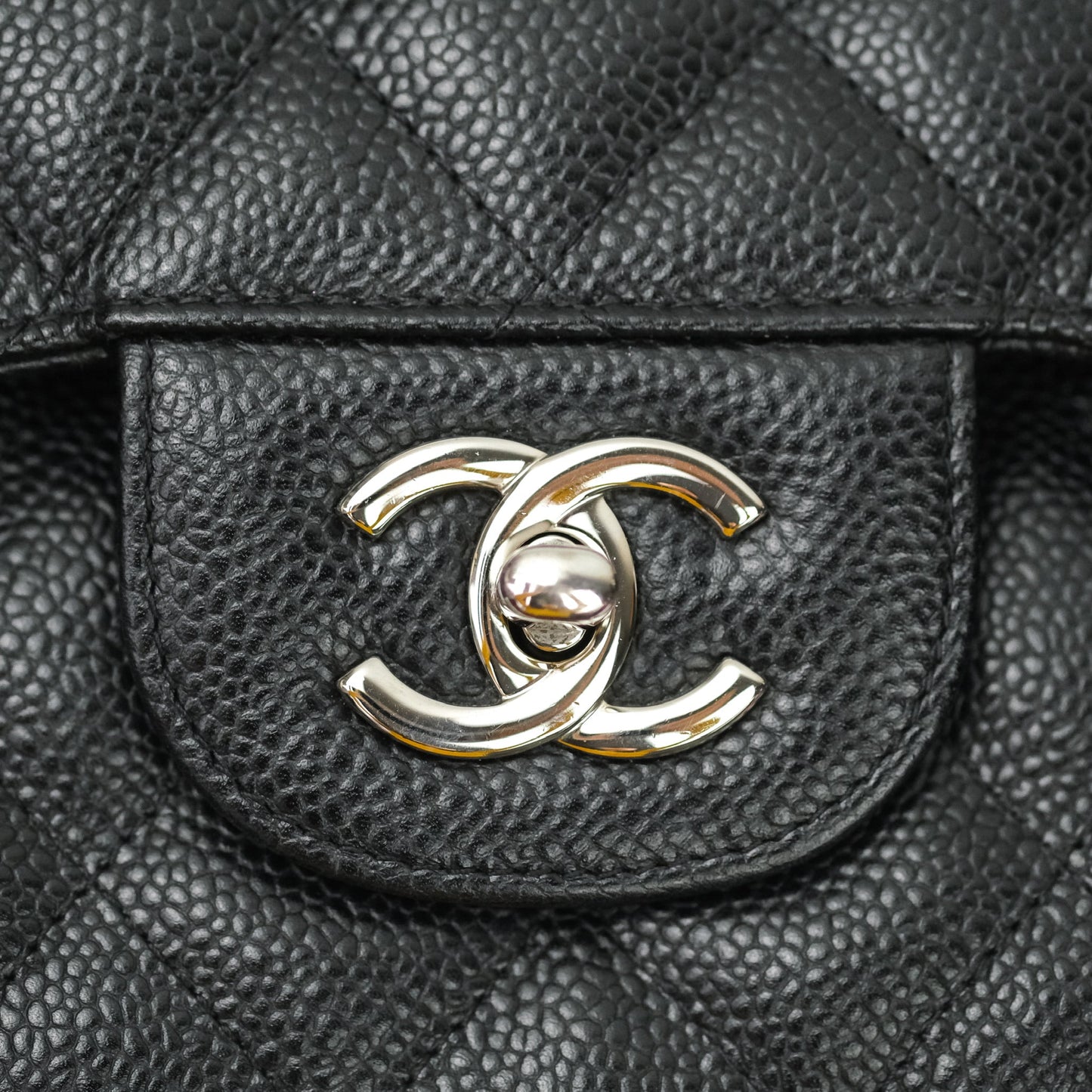 Chanel Jumbo Double Flap Black Caviar Silver Hardware⁣⁣