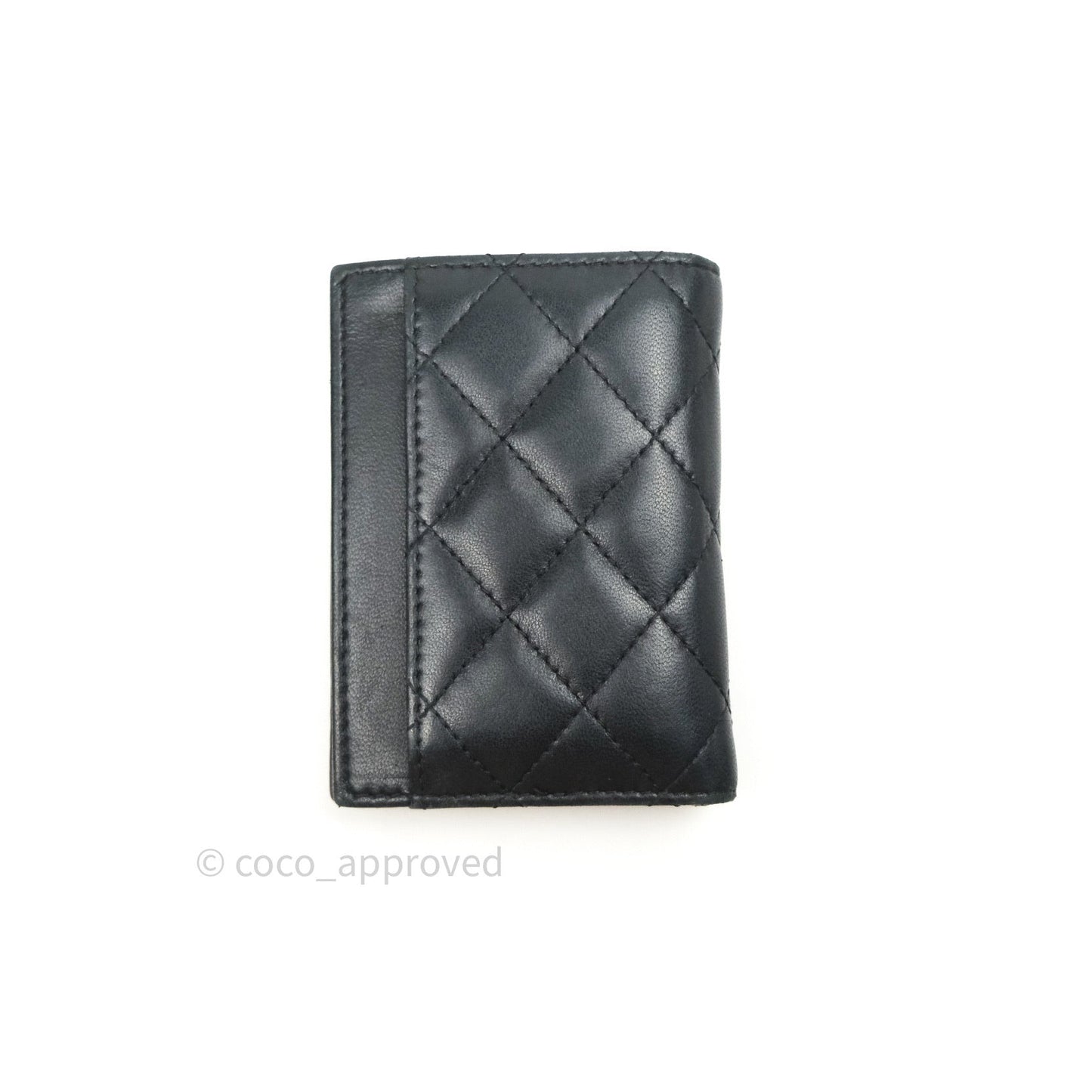 Chanel Black Card Holder Lambskin Gold Hardware