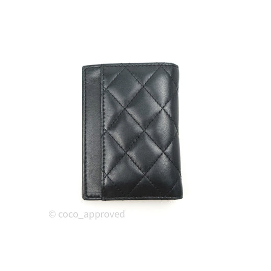 Chanel Black Card Holder Lambskin Gold Hardware