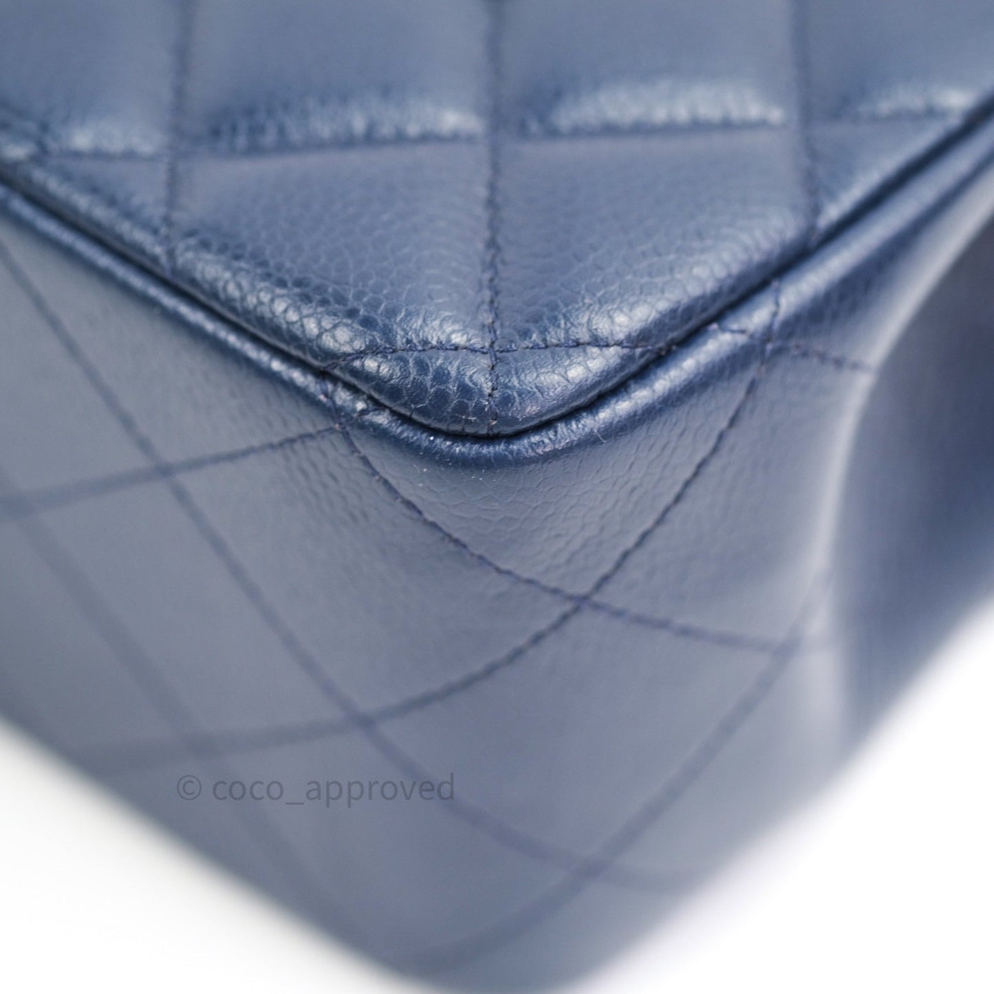 Chanel Classic Jumbo Quilted Double Flap Blue Caviar Silver Hardware⁣⁣