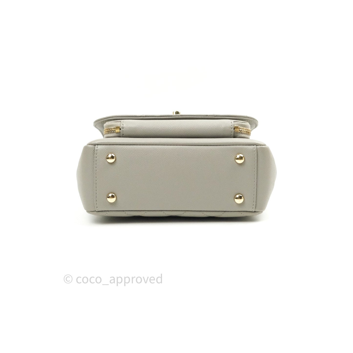 Chanel Quilted Small Business Affinity Flap Grey Caviar Light Gold Hardware