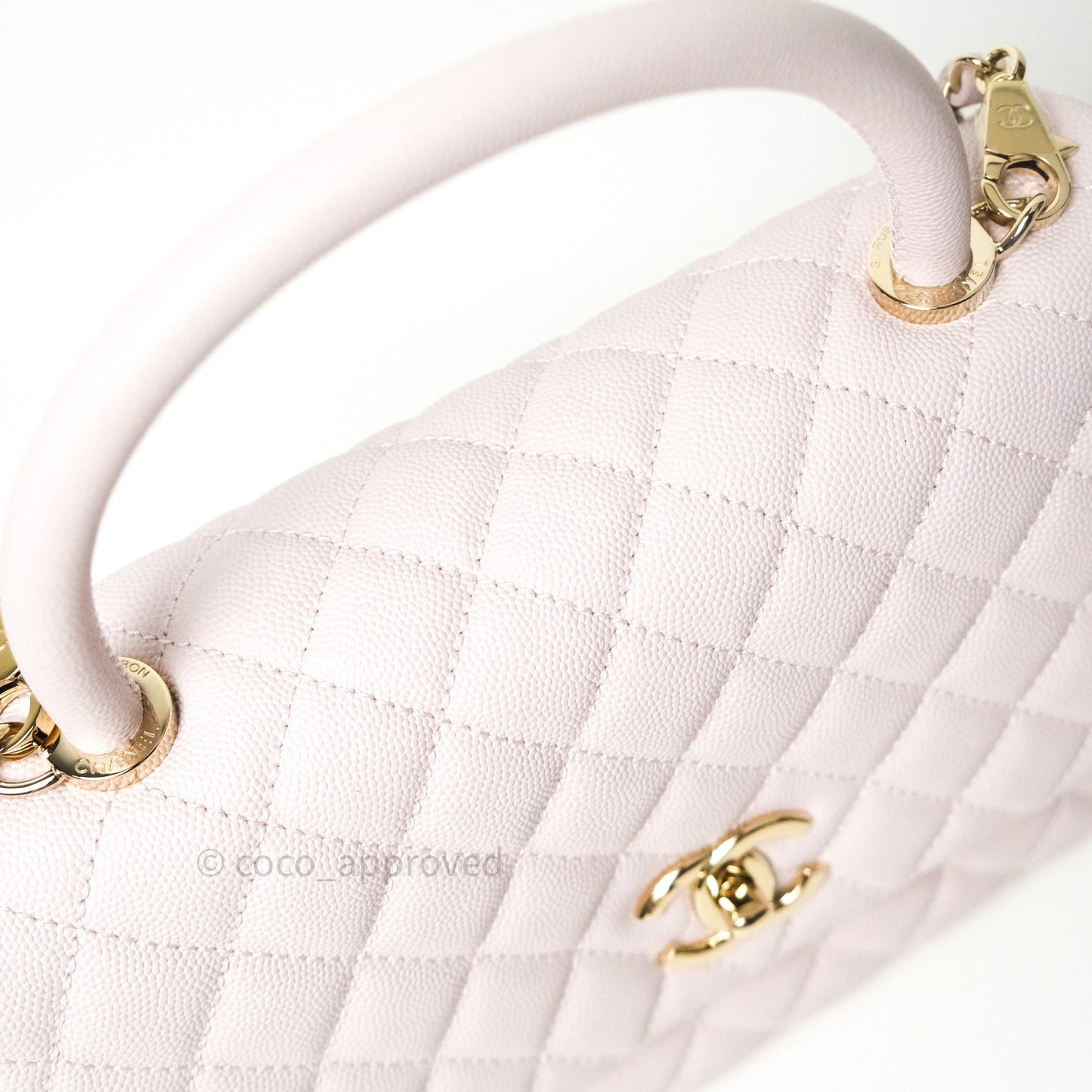 Chanel Small Coco Handle Quilted Lilac Pink Light Gold Hardware