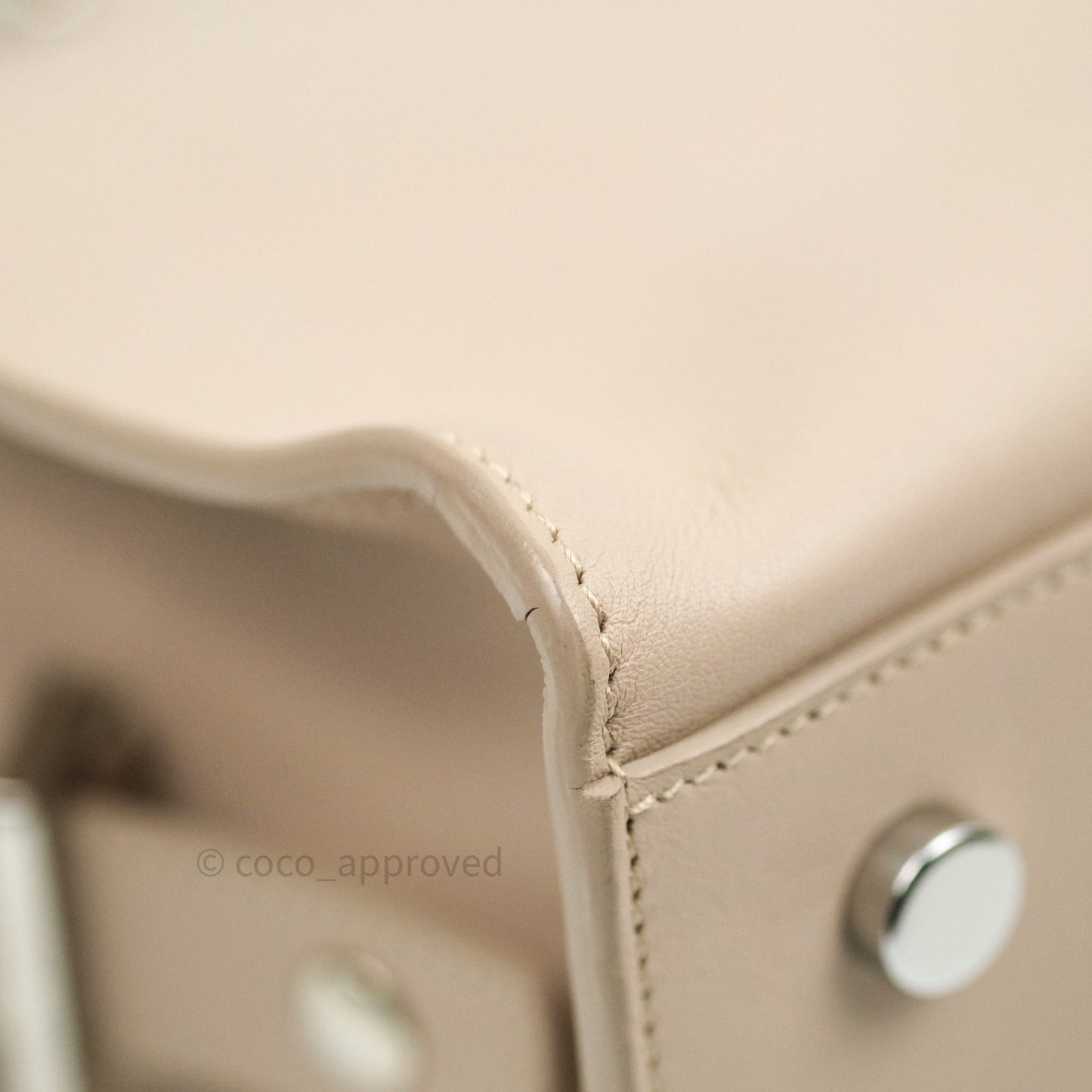 Saint Laurent Calfskin Monogram Baby Cabas Pale Pink Silver Hardware