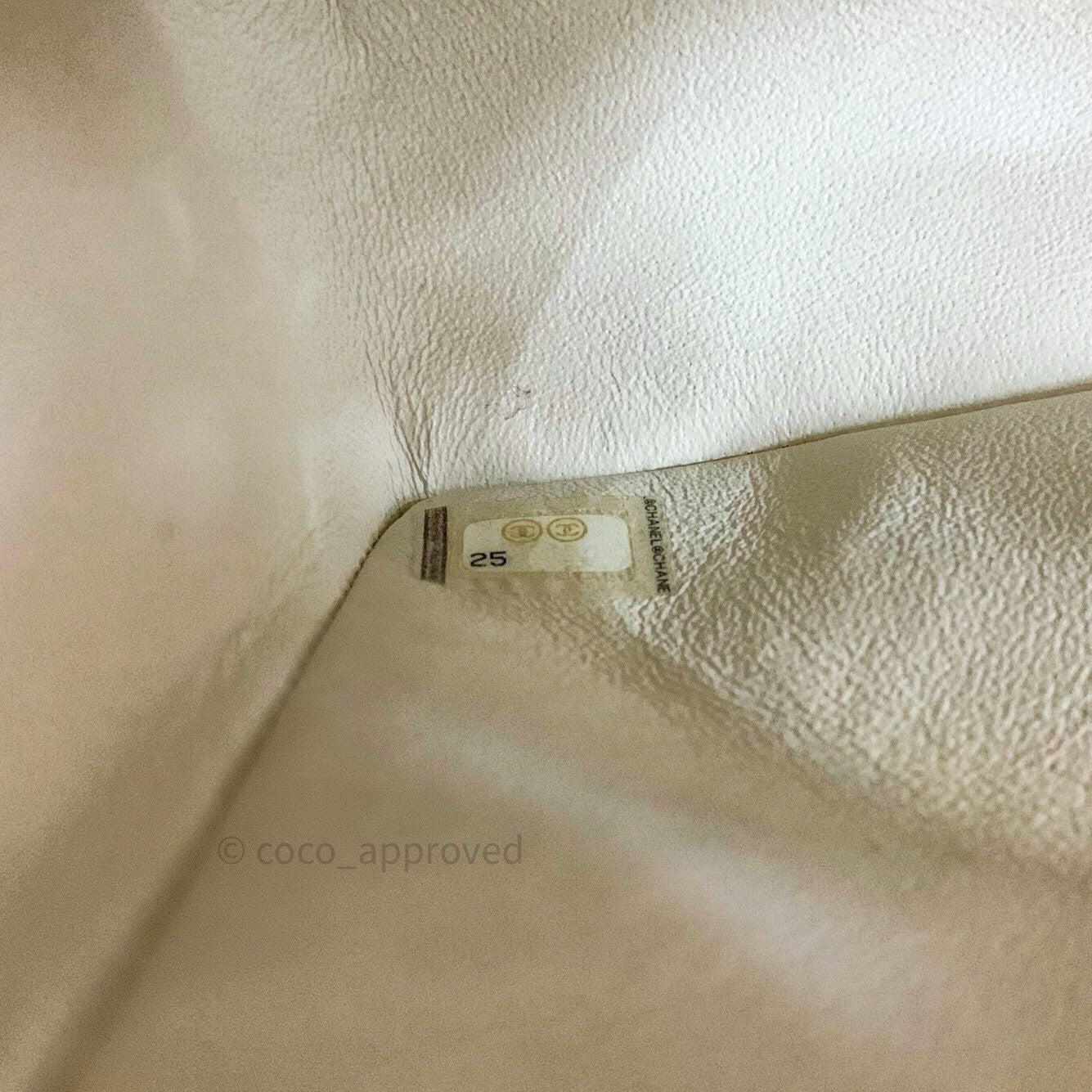 Chanel Classic M/L Medium Double Flap Quilted Ivory Caviar Silver Hardware