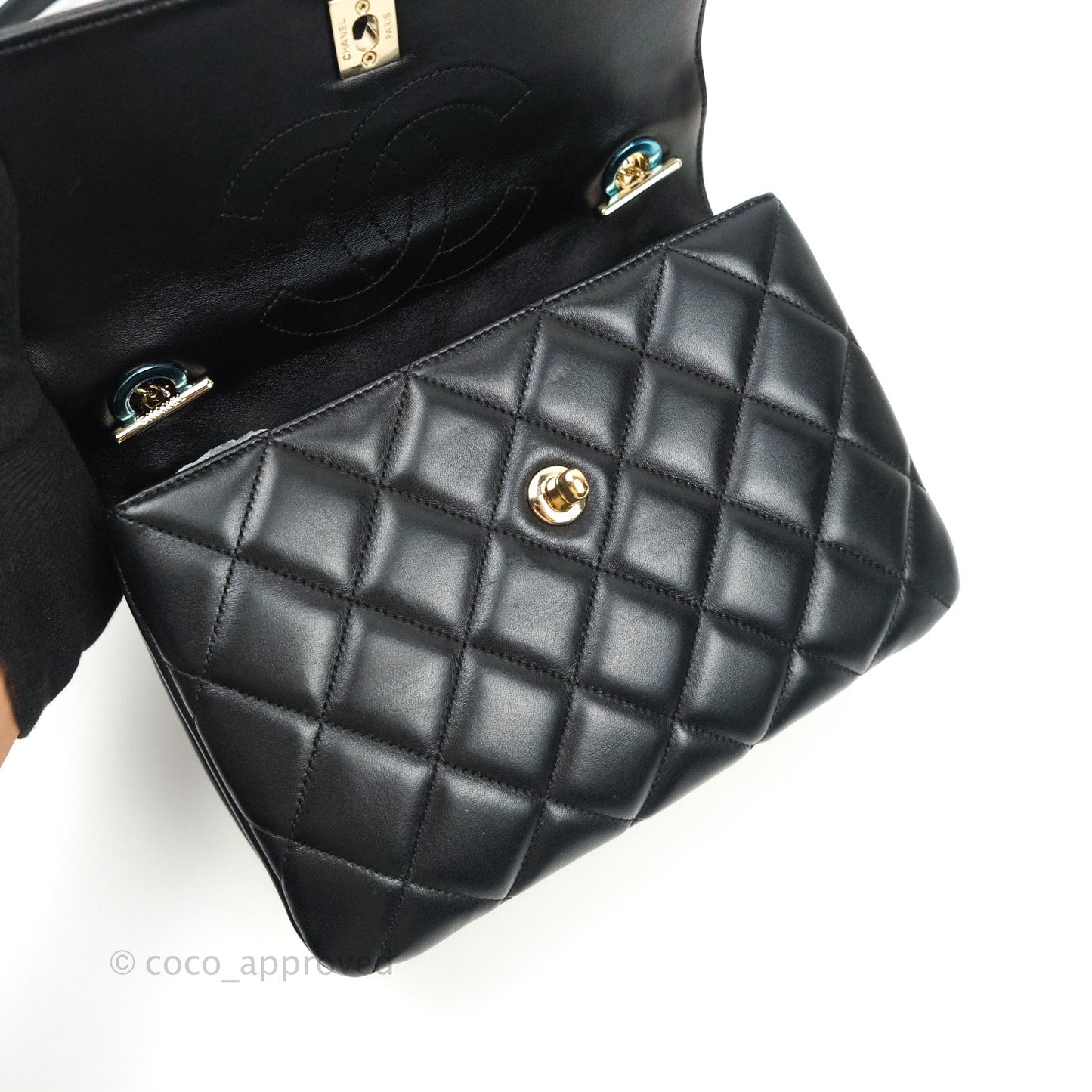 Chanel Trendy CC Quilted Small Black Lambskin Gold Hardware