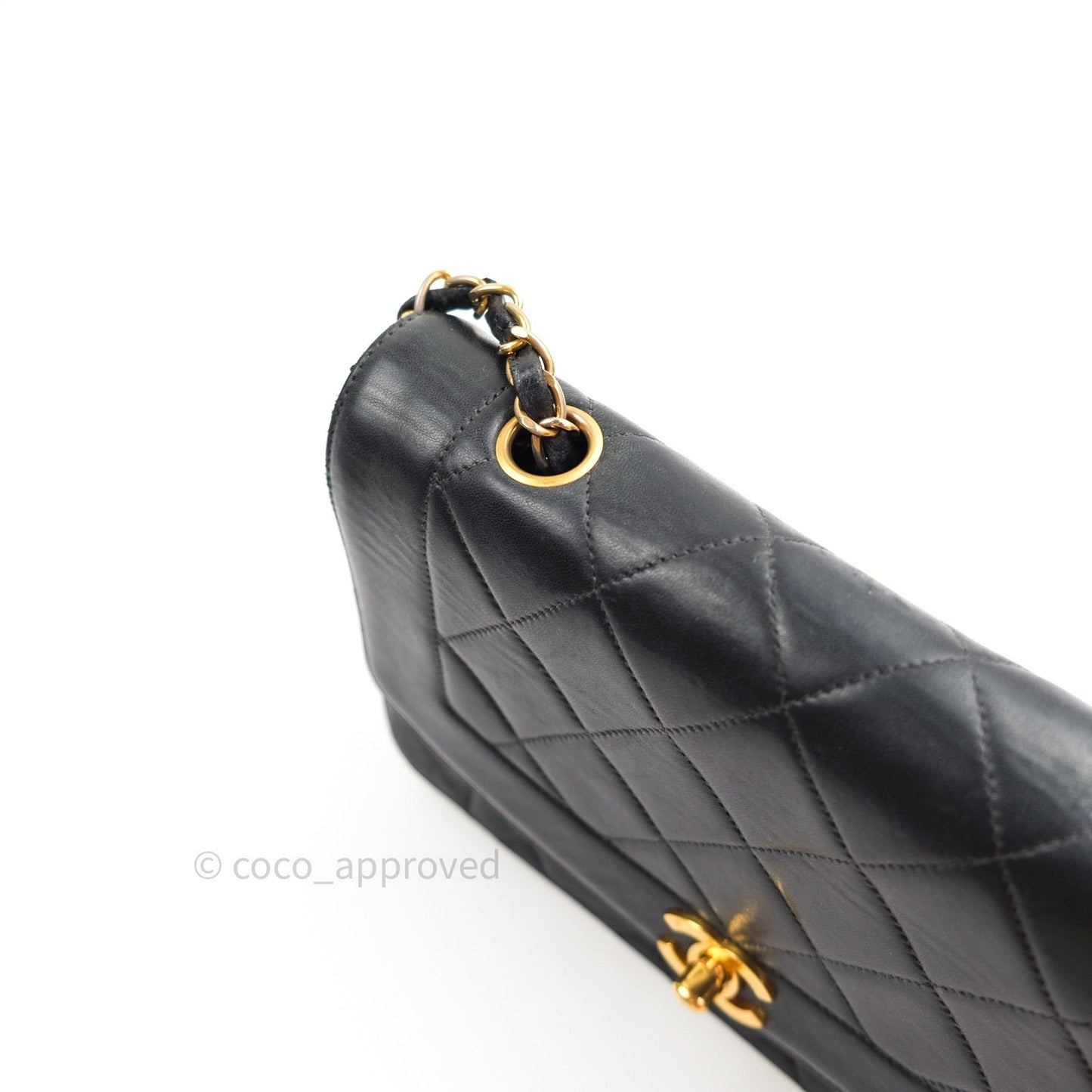 Chanel Black Quilted Lambskin Small Vintage Classic Diana Flap Bag