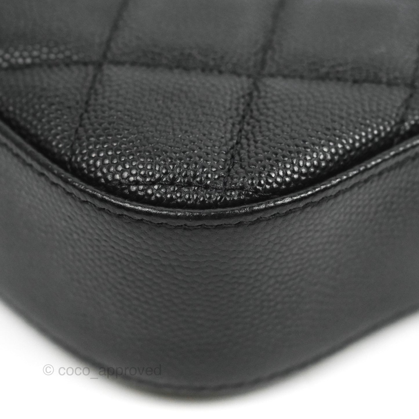 Chanel Quilted Camera Bag Black Caviar Gold Hardware 21A