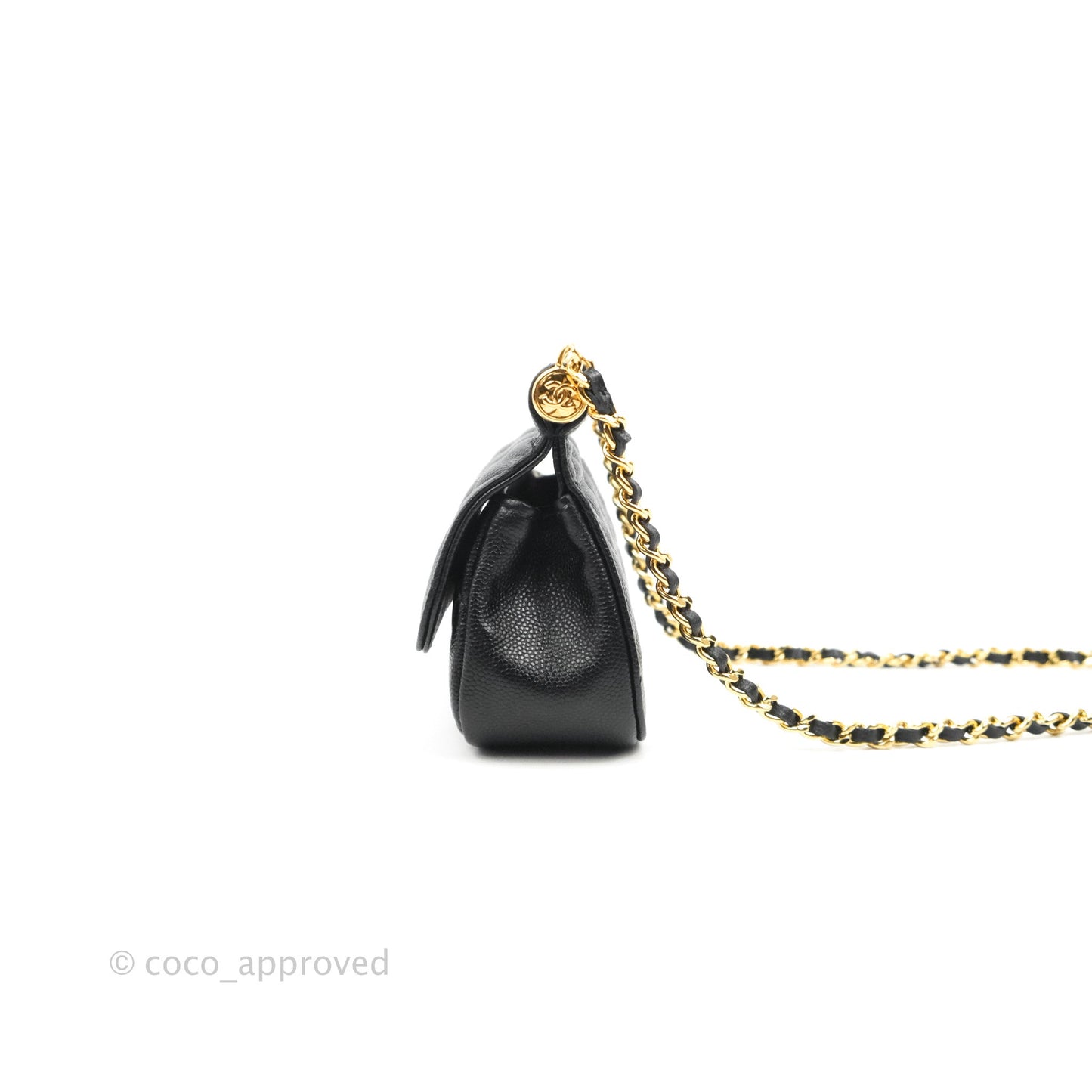 Chanel Clutch with Chain Black Caviar Gold Hardware 22K