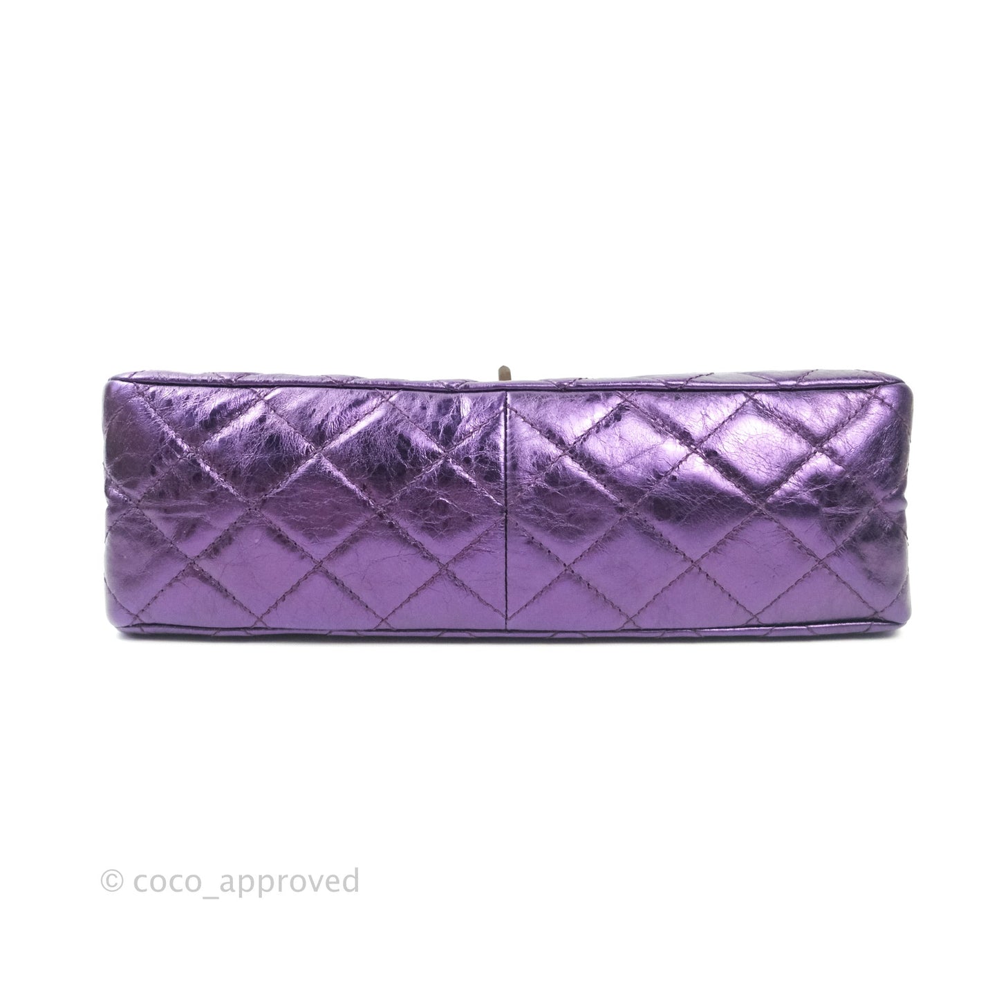 Chanel Reissue Quilted Glazed Calfskin Metallic Purple Silver Hardware 227