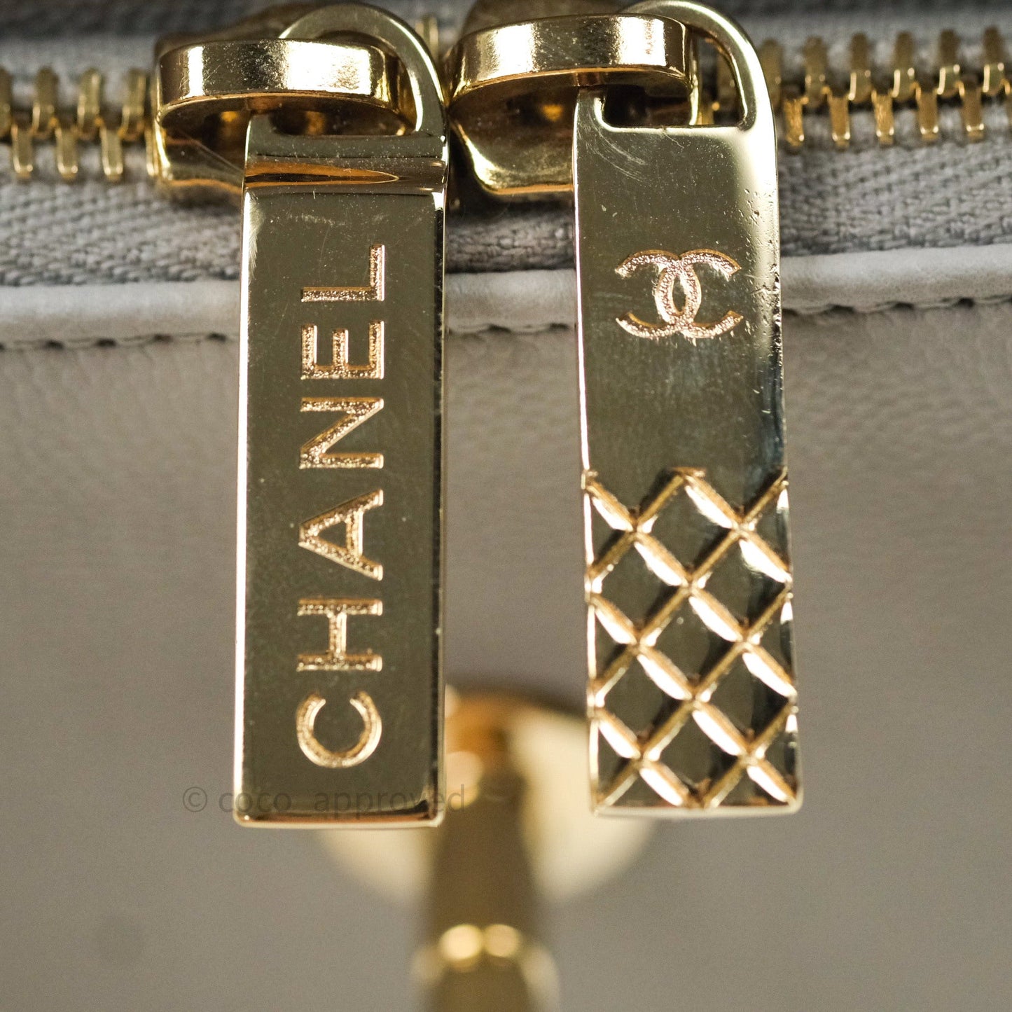 Chanel Caviar Quilted Small Business Affinity Flap Grey Light Gold Hardware