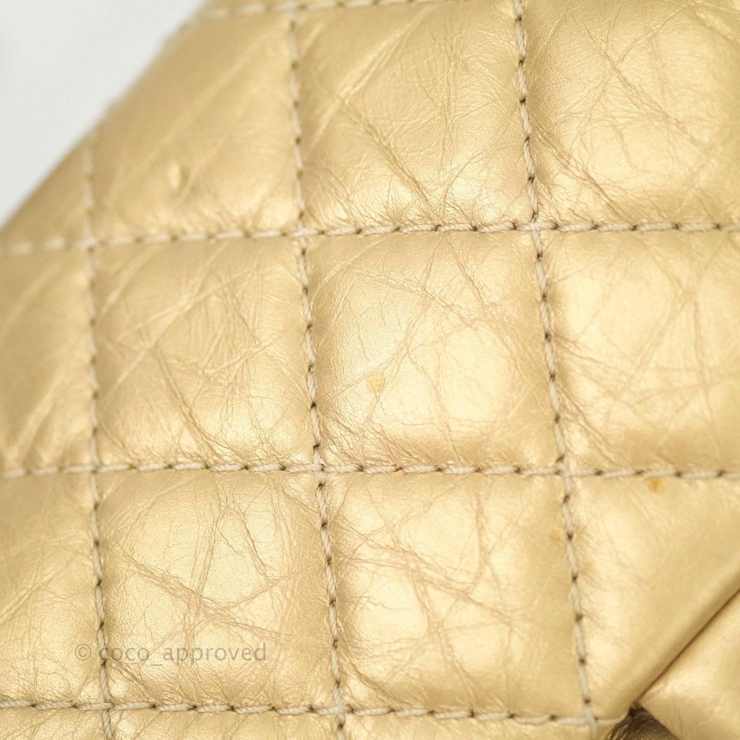 Chanel Mini Reissue 224 Gold Aged Calfskin Ruthenium Hardware