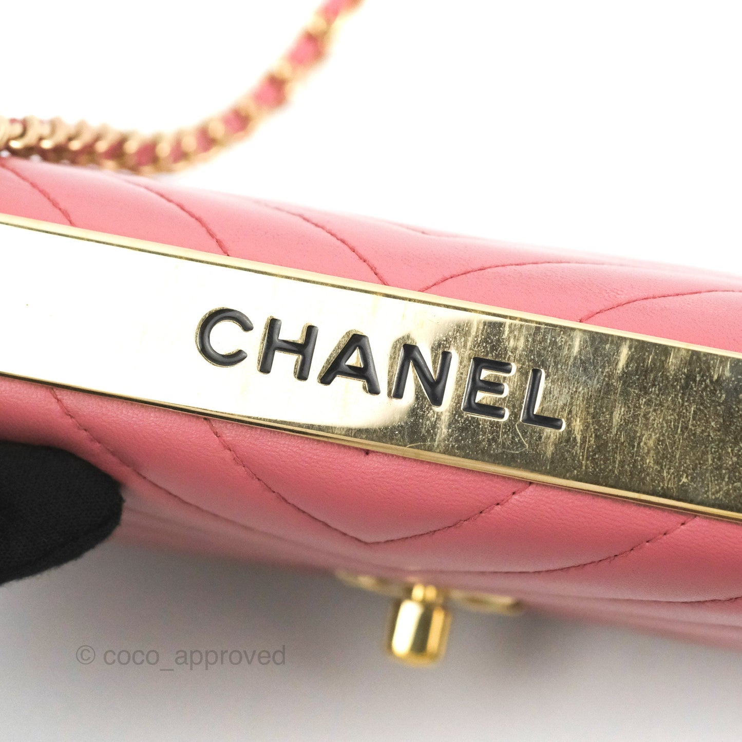 Chanel Trendy CC Chevron WOC Dark Pink Lambskin Gold Hardware