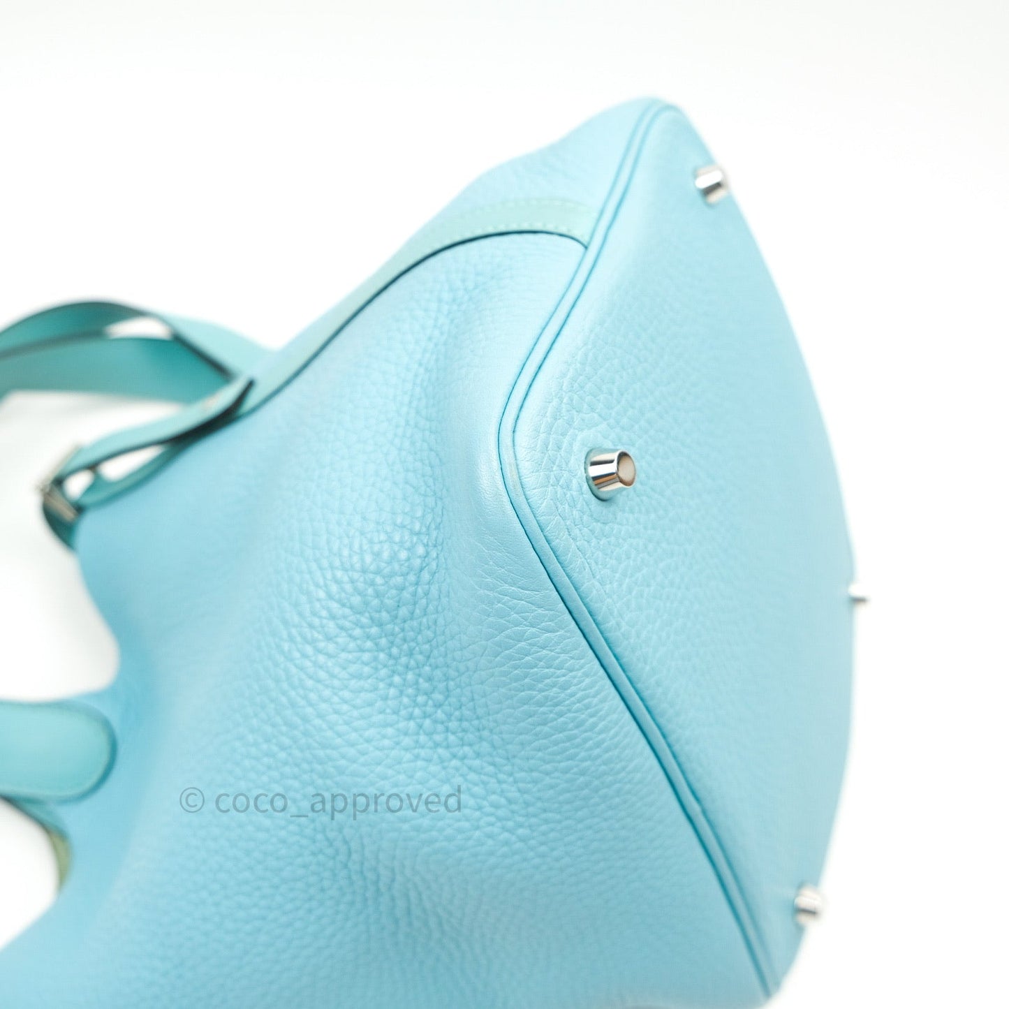 Hermès Picotin 22 Clemence Blue Atoll Palladium Hardware