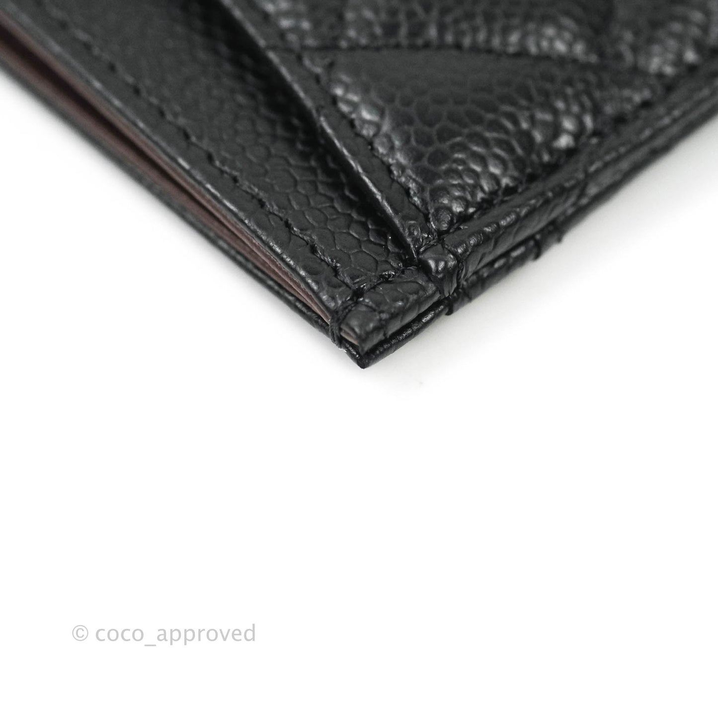 Chanel Black Classic Caviar Flat Card Holder Gold Hardware