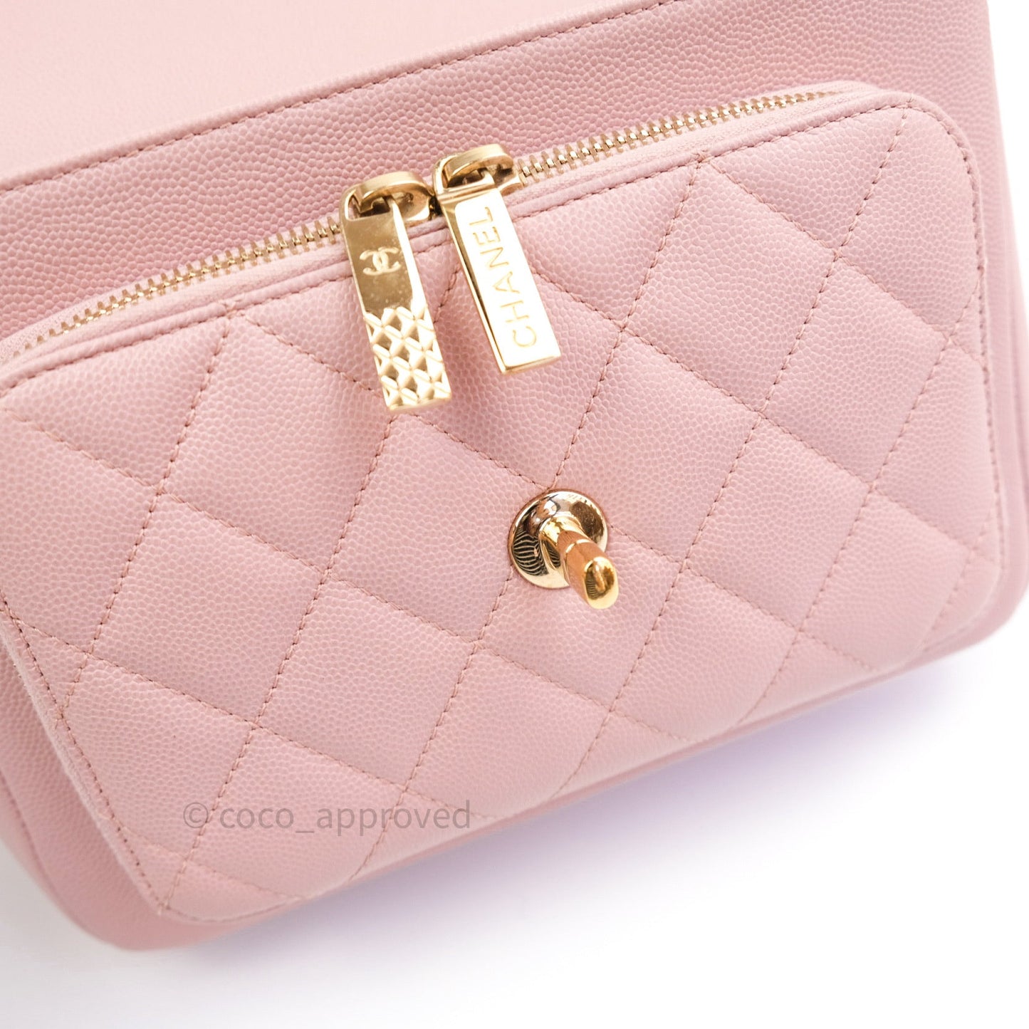 Chanel Quilted Medium Business Affinity Flap Light Pink Light Gold Hardware