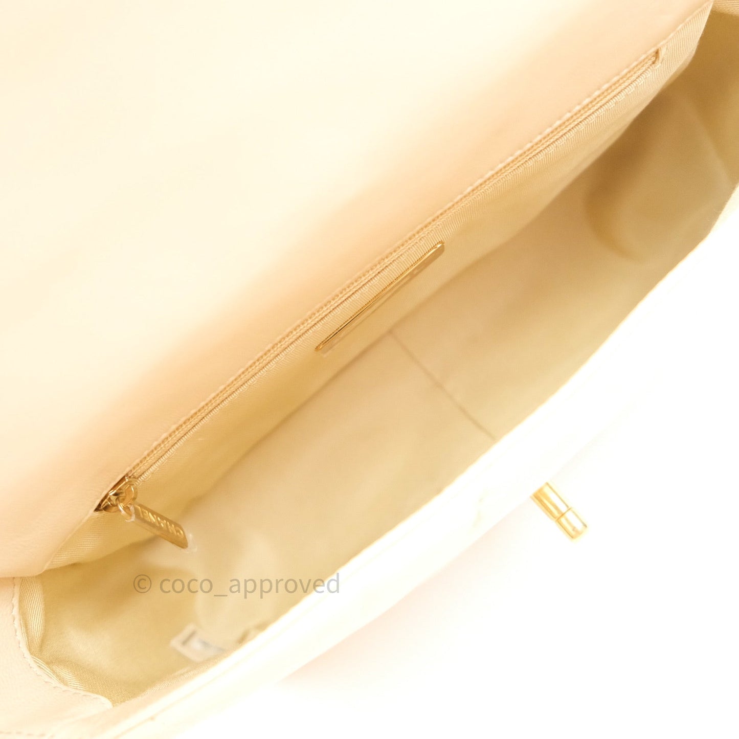 Chanel 19 Small Beige Goatskin Mixed Hardware