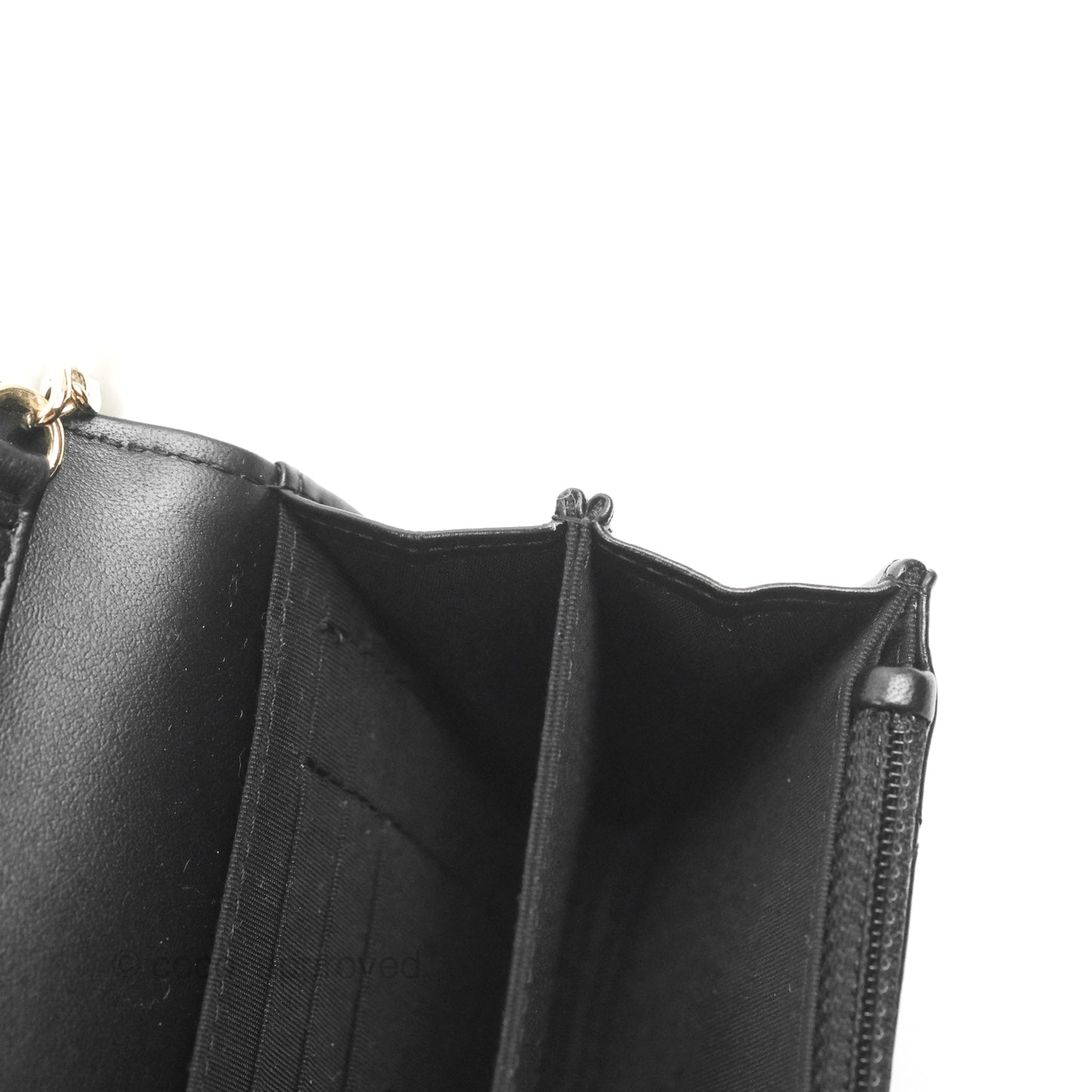 Chanel Quilted Large Pearl Mini Wallet On Chain WOC Black Calfskin