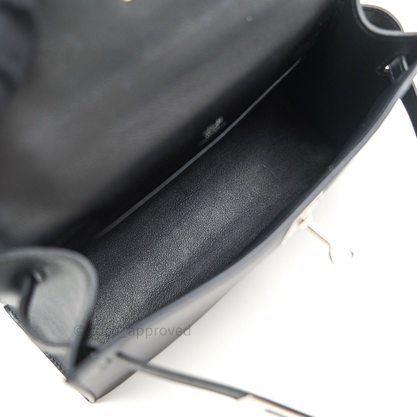 Hermès Kelly Pochette Clutch Black Swift Palladium Hardware