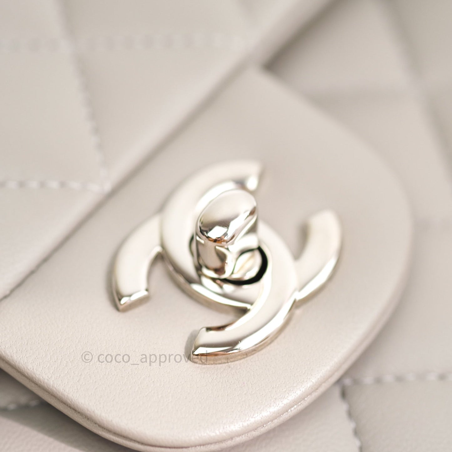 Chanel Classic Small S/M Flap Grey Lambskin Silver Hardware