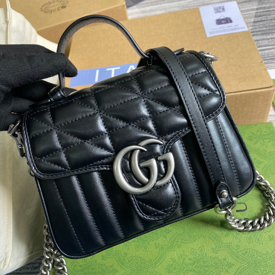 Luxury Gucci Marmont Mini Top Handle Bag