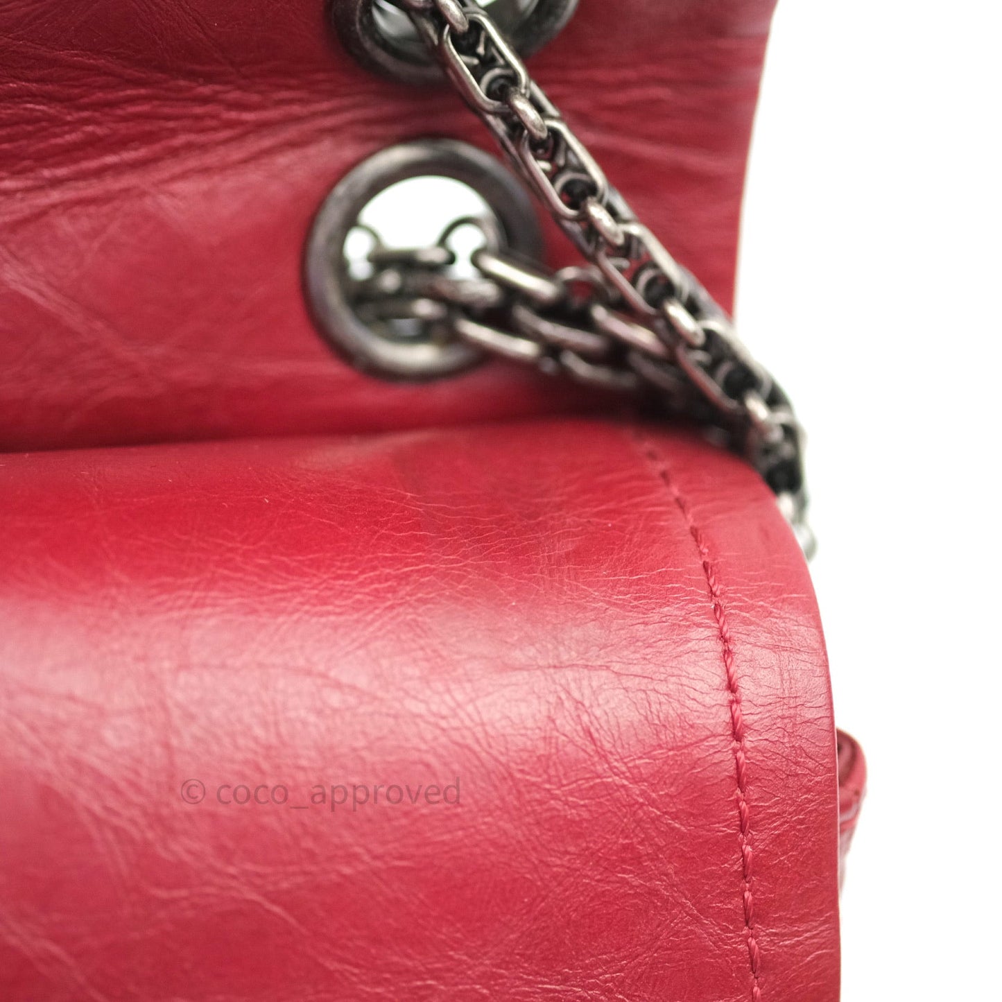 Chanel Mini Reissue 224 Dark Red Aged Calfskin Ruthenium Hardware