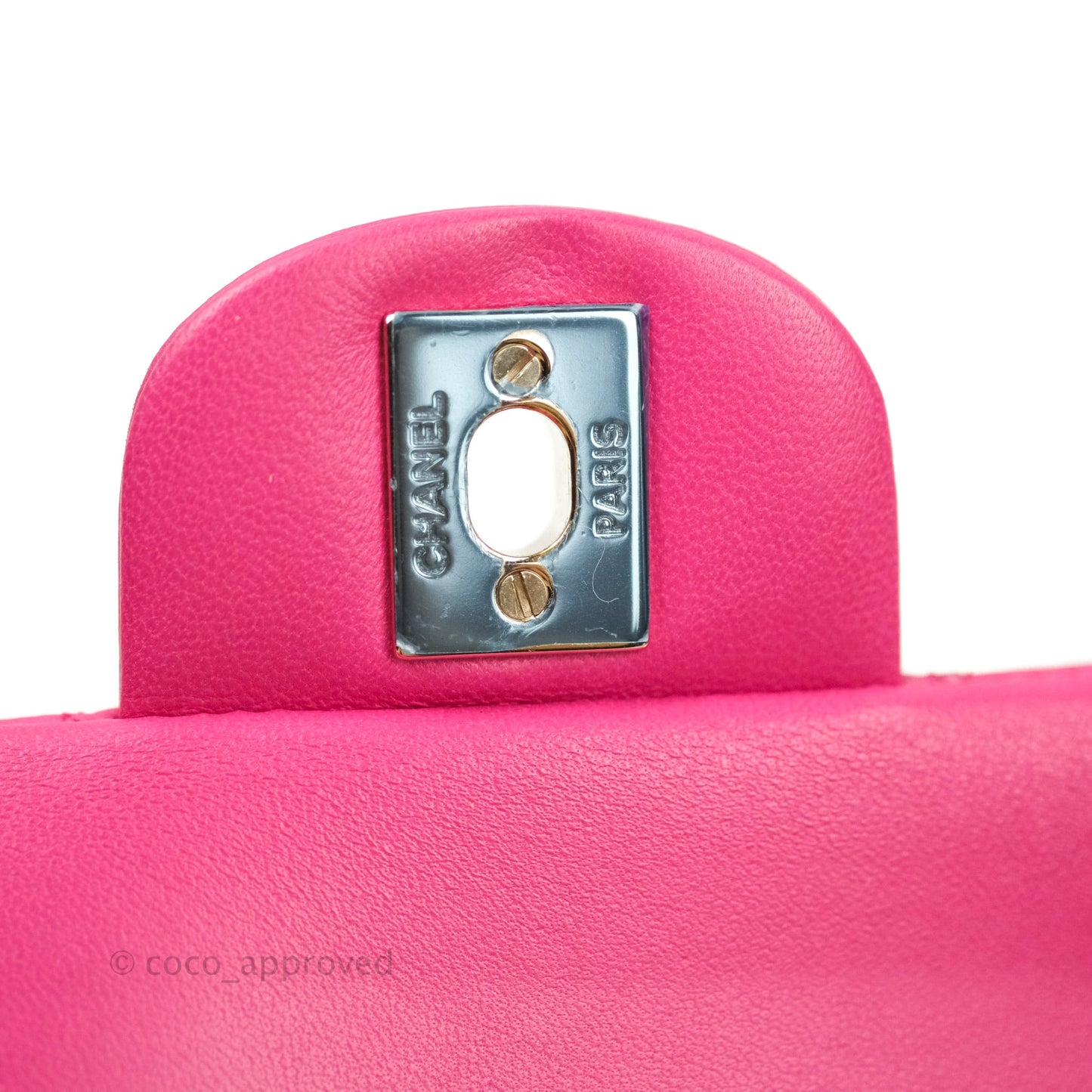 Chanel Classic M/L Medium Double Flap Hot Pink Lambskin Gold Hardware