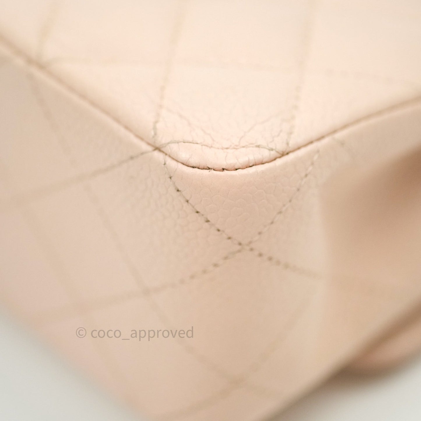 Chanel Classic M/L Medium Double Flap Sakura Pink Caviar Silver Hardware