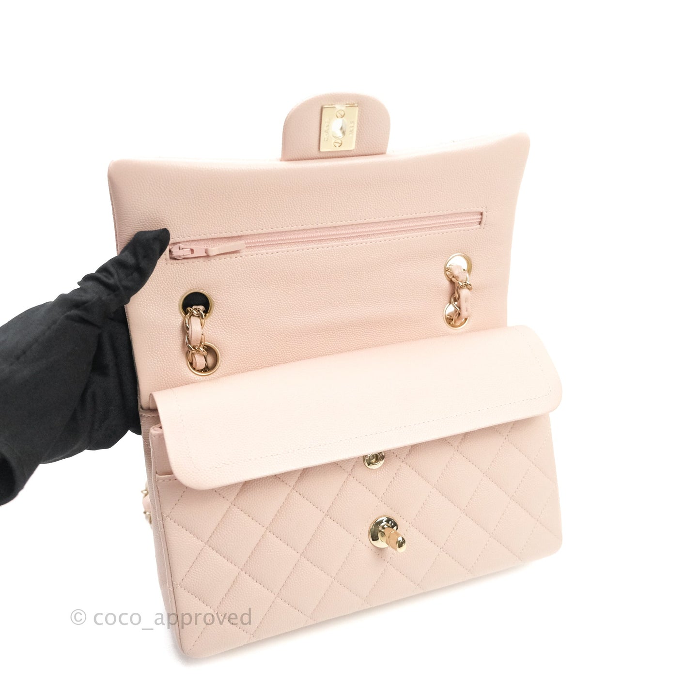 Chanel Classic Small S/M Flap Pink Caviar Gold Hardware