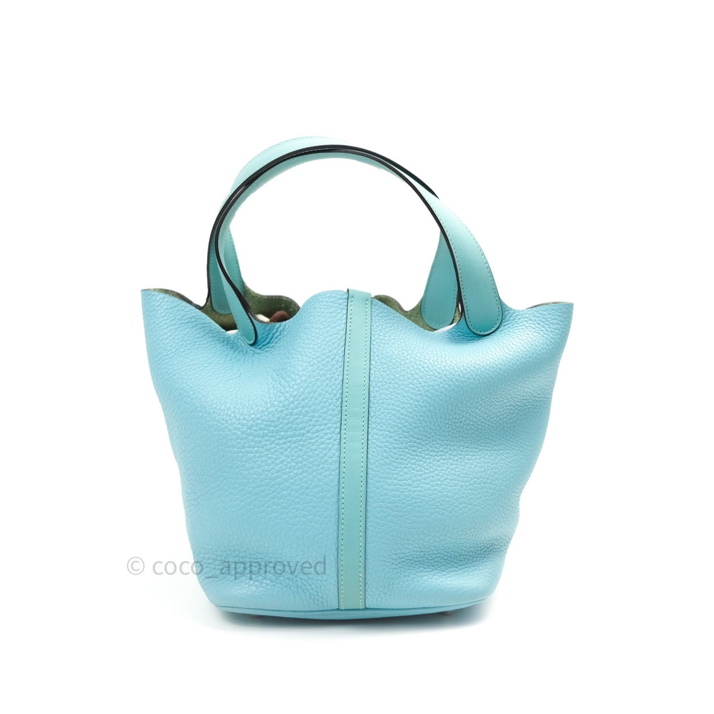 Hermès Picotin 22 Clemence Blue Atoll Palladium Hardware