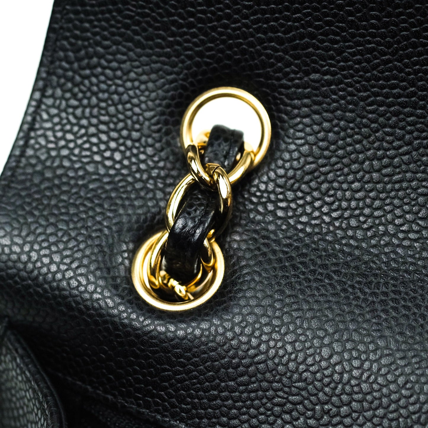 Chanel Classic Maxi Single Flap Quilted Black Caviar Gold Hardware