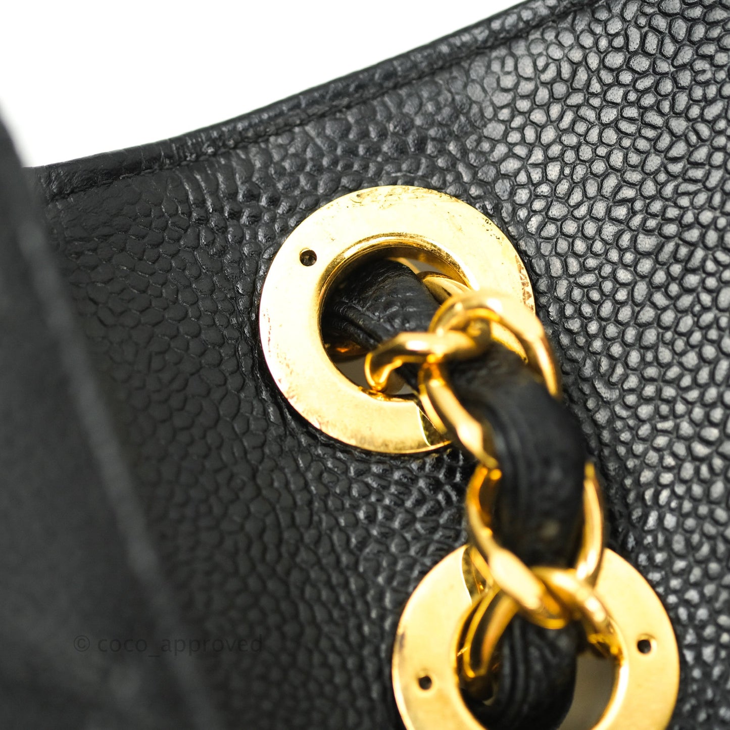 Chanel Classic Vintage Jumbo Single Flap Black Caviar 24K Gold Hardware