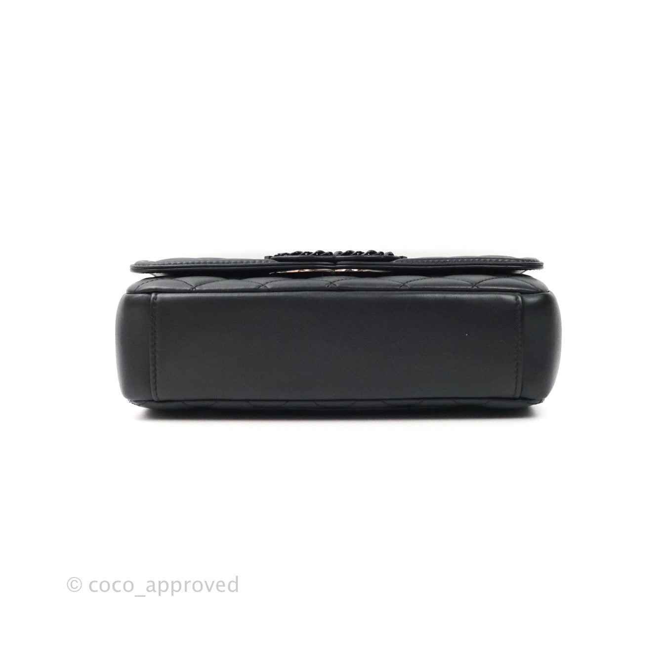 Chanel Quilted Small CC Filigree Flap Black Lambskin So Black Hardware