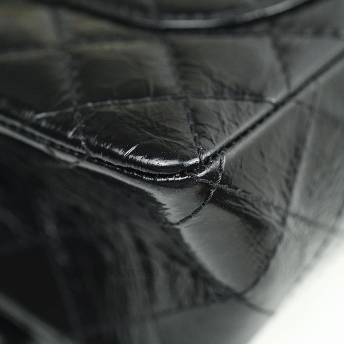 Chanel 2.55 Reissue Glazed Calfskin So Black 225 Black Hardware