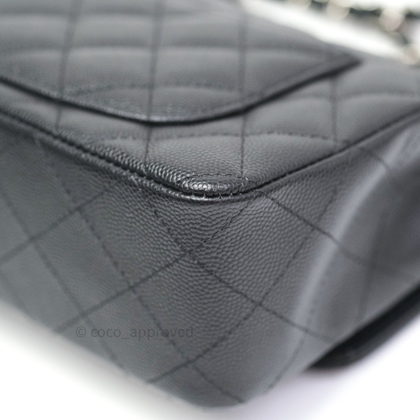 Chanel Quilted Mini Rectangular Black Caviar Silver Hardware 18CC