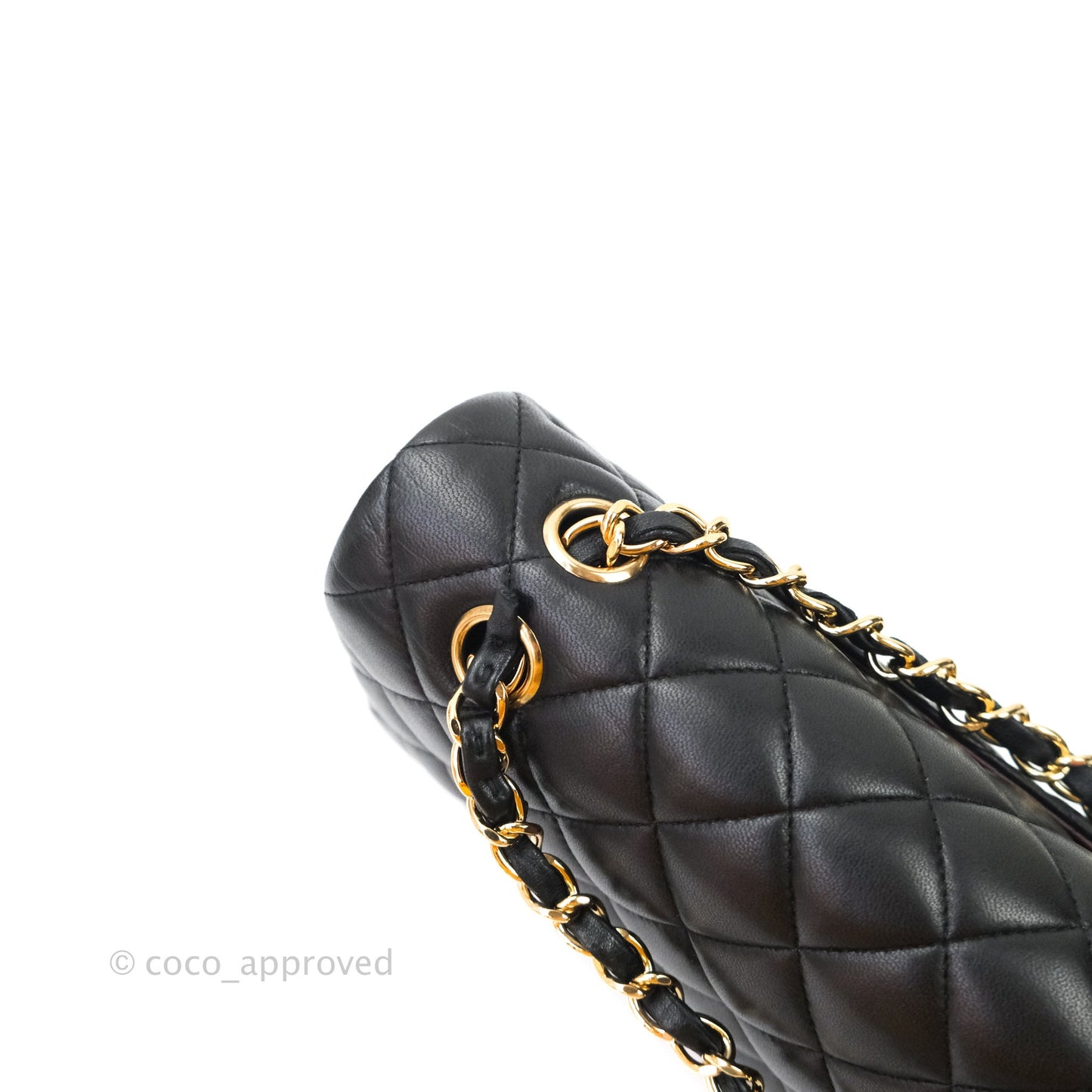 Chanel Classic M/L Medium Double Flap Bag Black Lambskin Gold Hardware