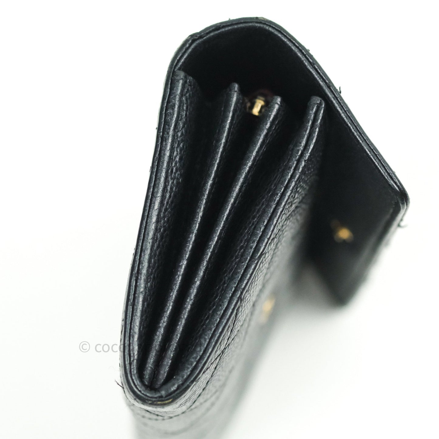 Chanel Long Wallet Black Caviar Gold Hardware