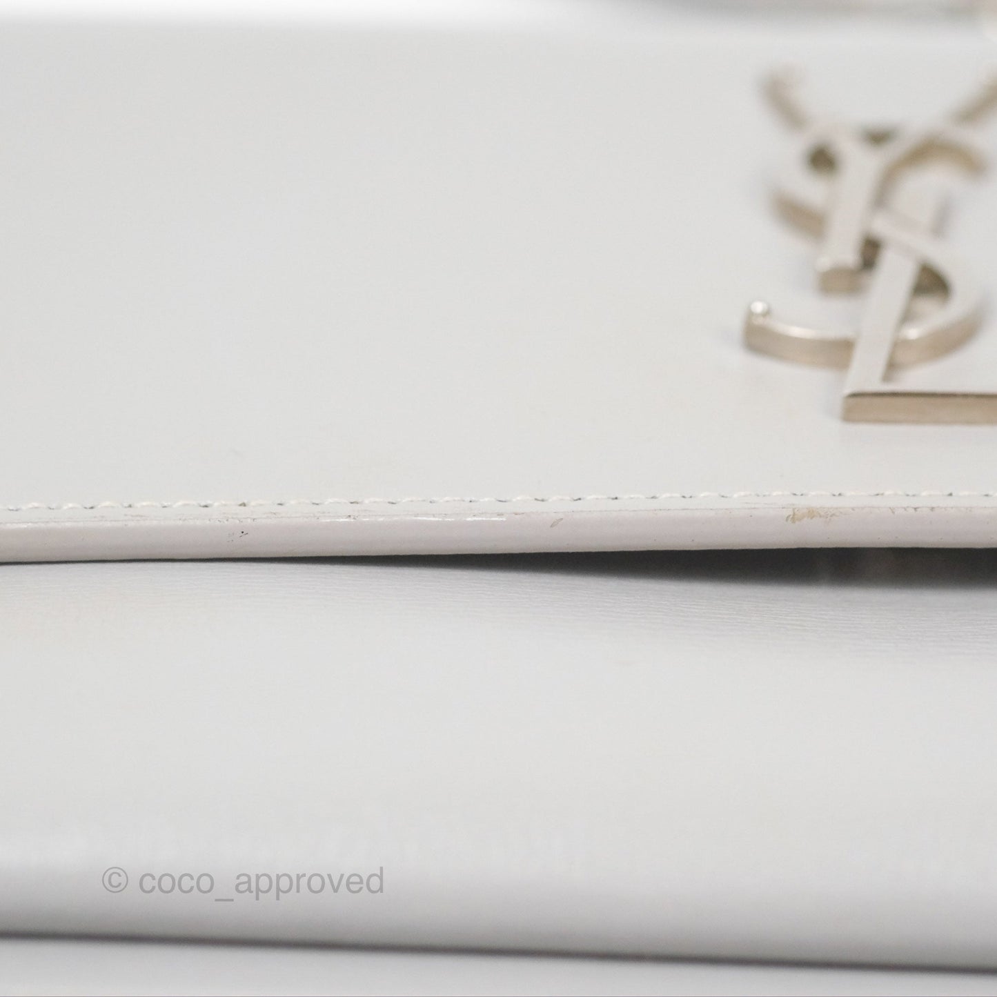 Saint Laurent Sunset Medium Light Grey Calfskin Silver Hardware