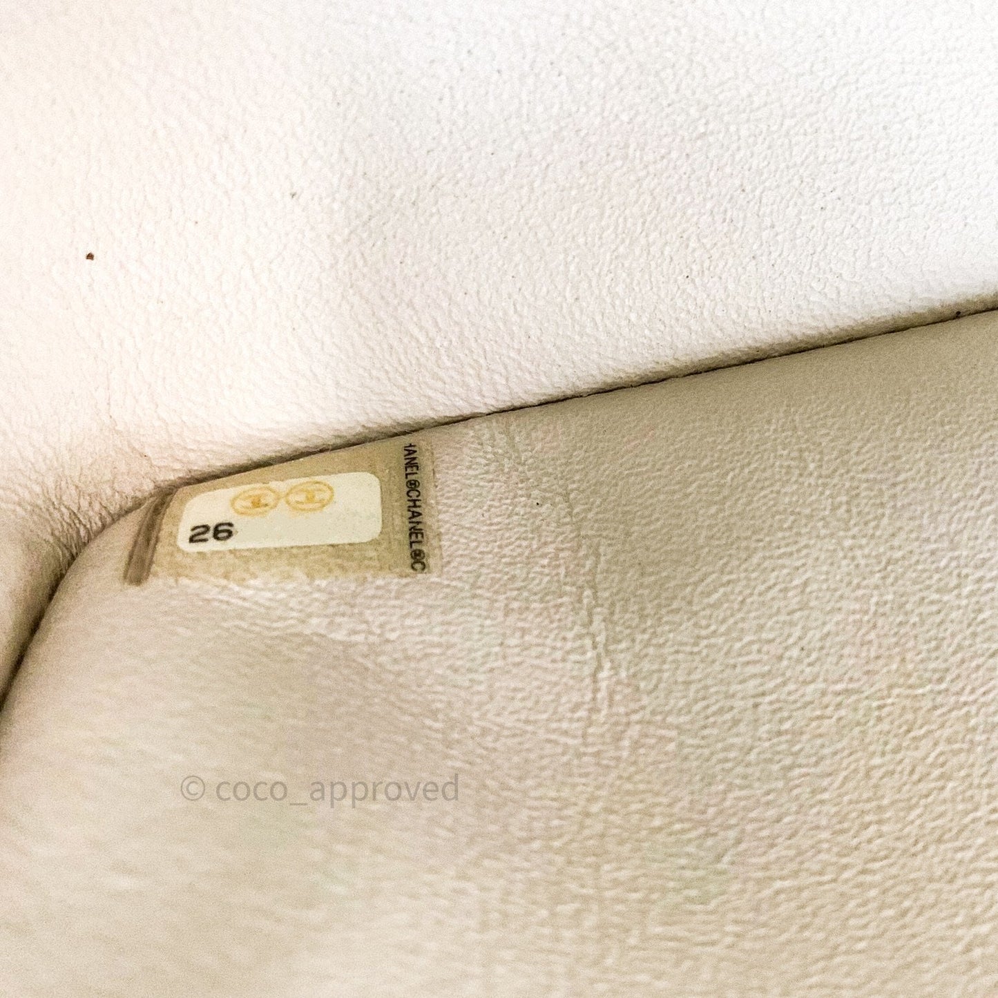 Chanel Classic M/L Medium Double Flap Chevron Ivory Caviar Gold Hardware