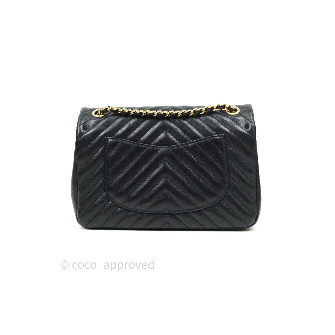 Chanel Chevron Rock The Corner Mini Black Calfskin Gold Hardware 18A